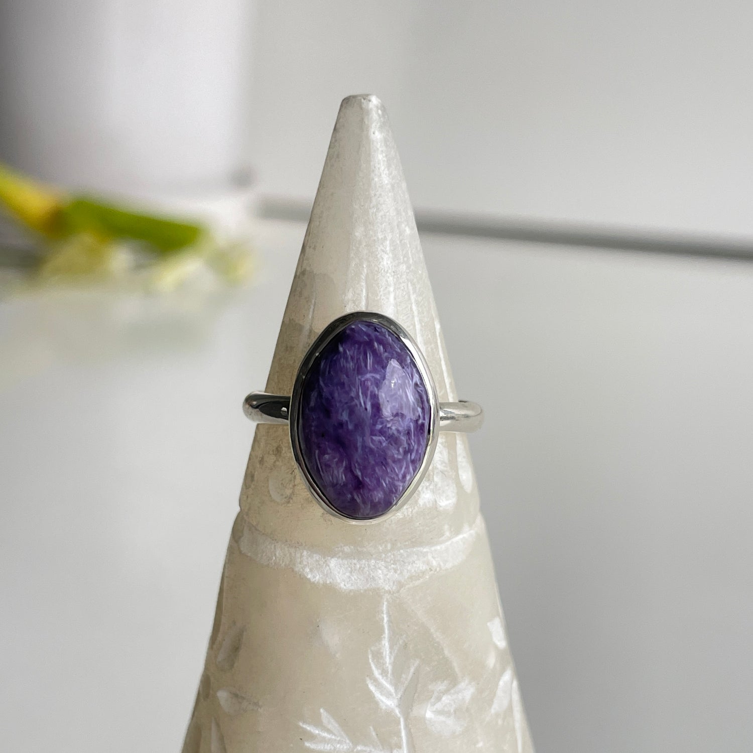 Charoite Oval Ring Sz8