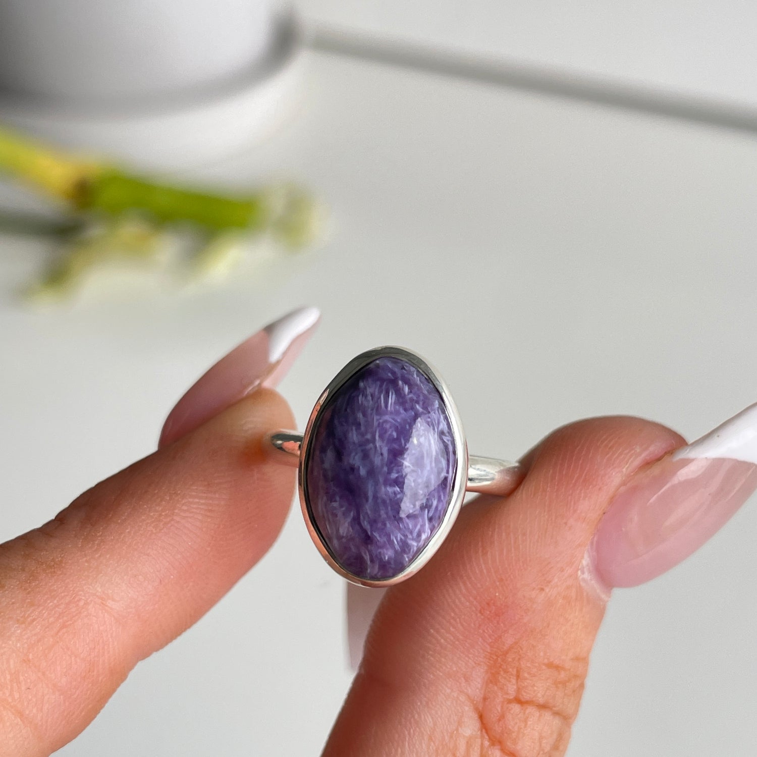 Charoite Oval Ring Sz8