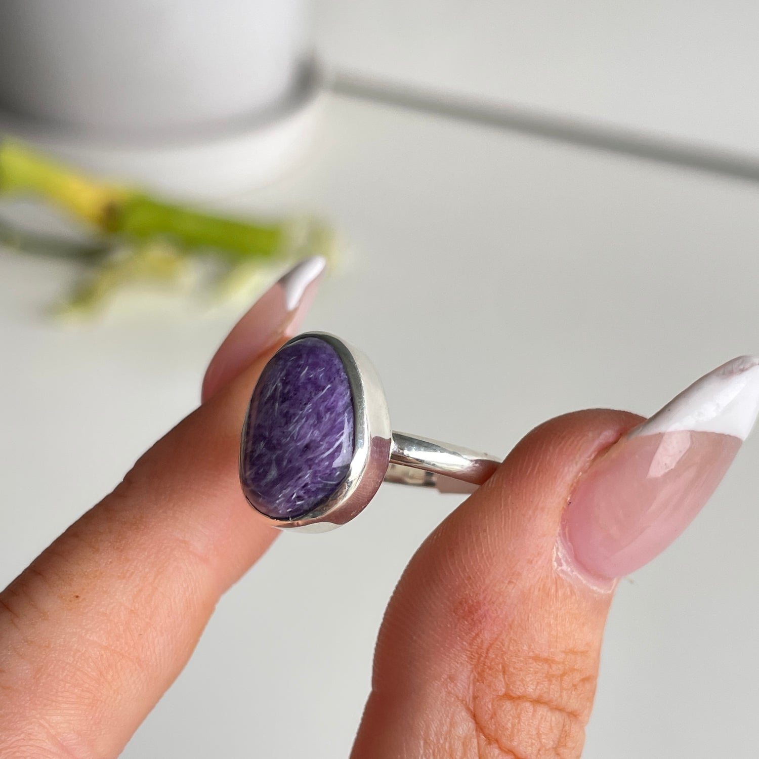 Charoite Oval Ring Sz8