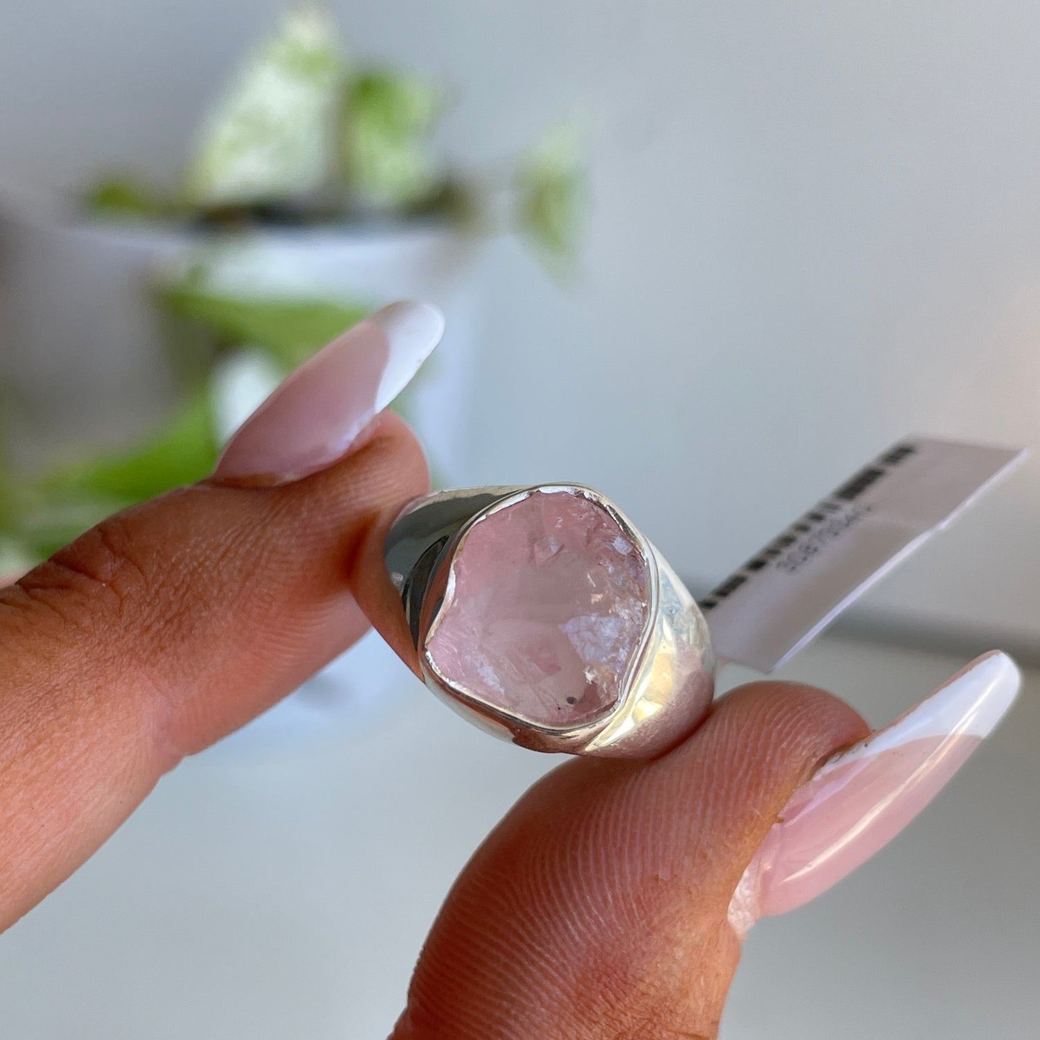Morganite Freeform Ring Sz8.5