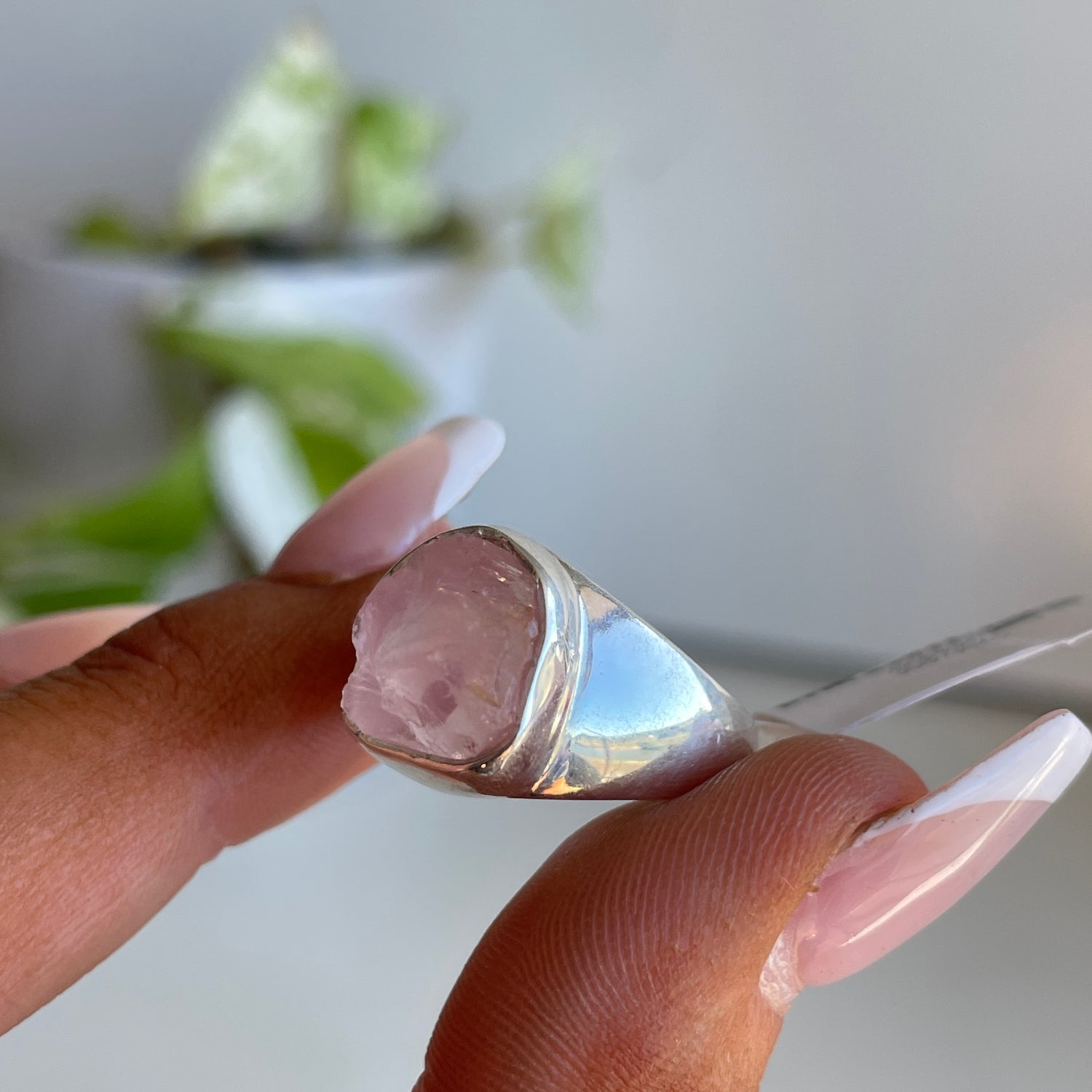 Morganite Freeform Ring Sz8.5