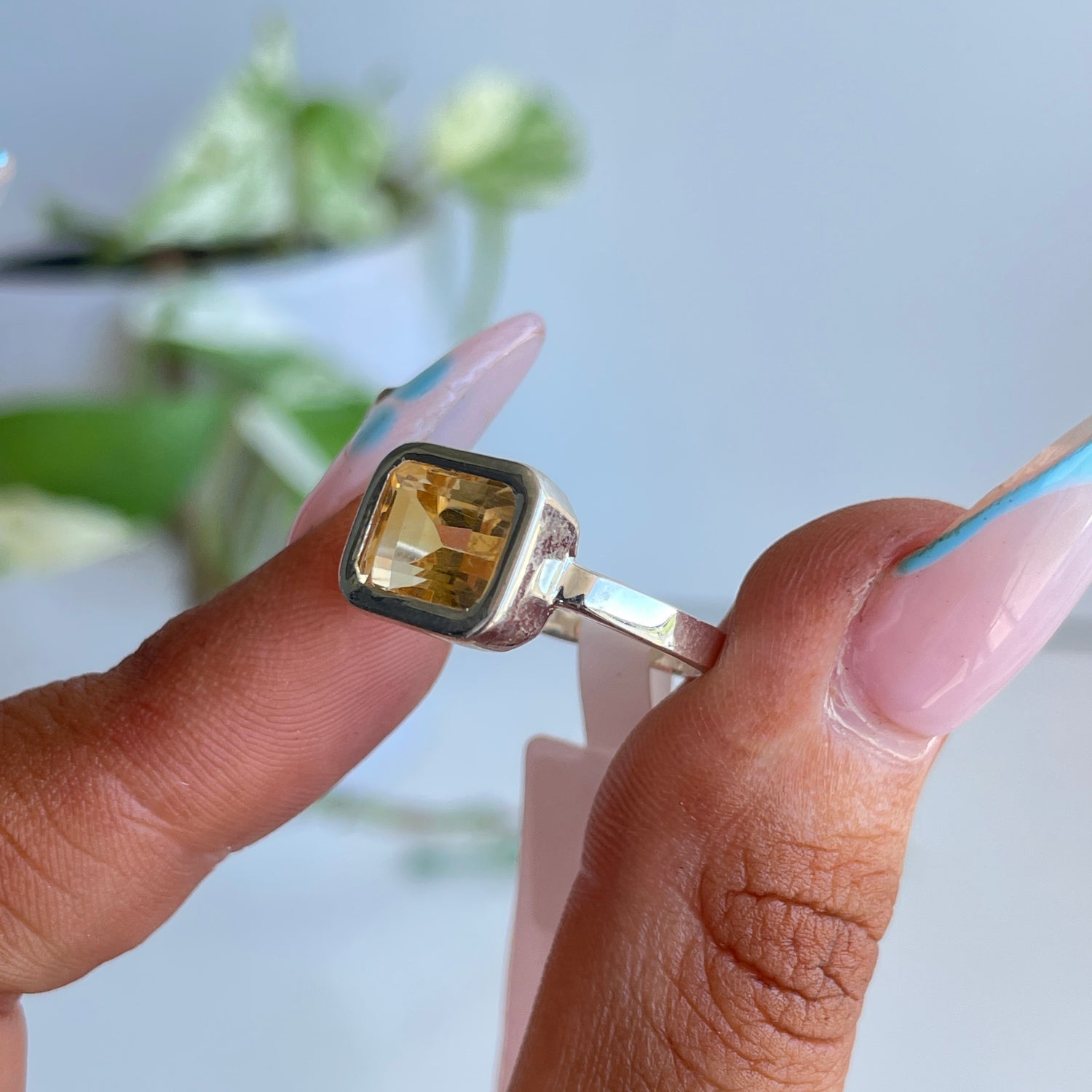 Citrine Rectangle Ring Sz6
