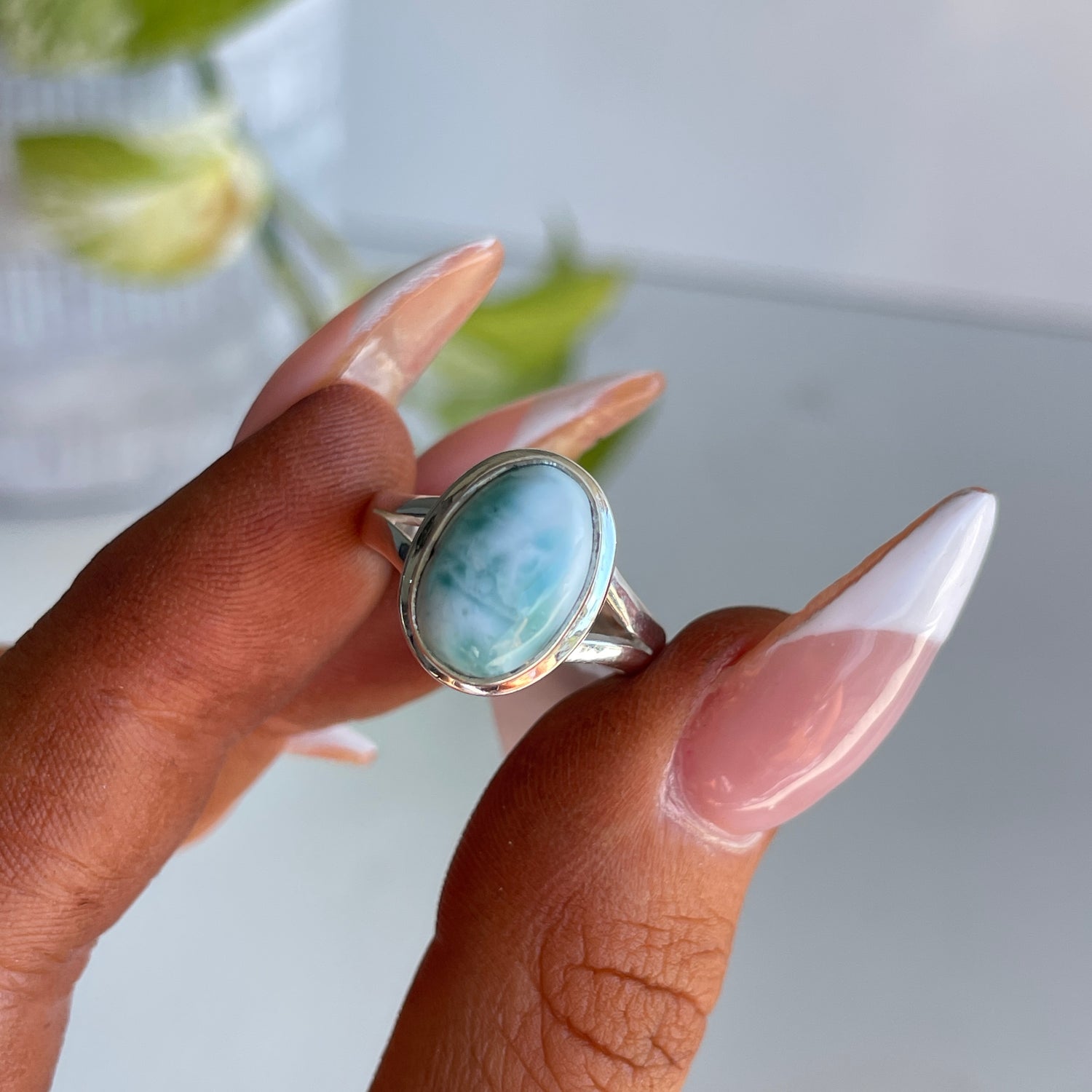 Larimar Oval Ring Sz6 003