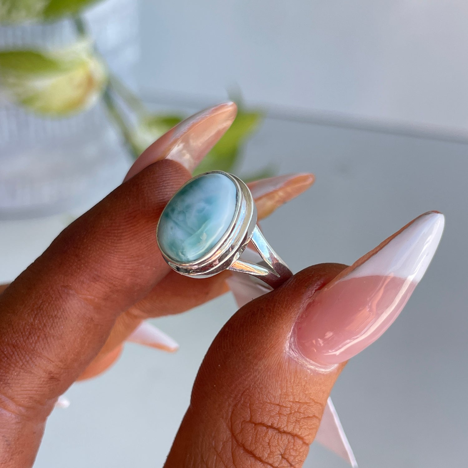 Larimar Oval Ring Sz6 003
