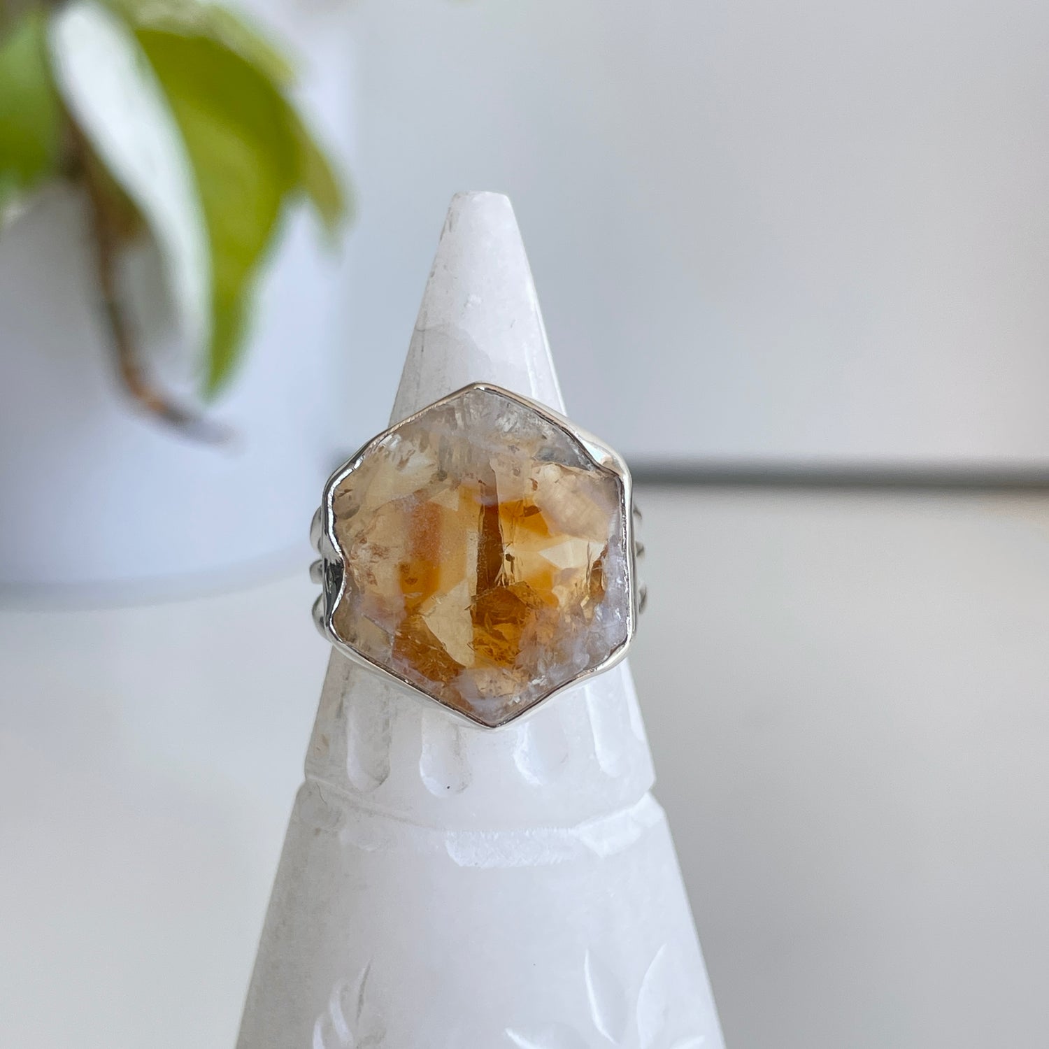 Citrine Stalactite Ring Sz7.5