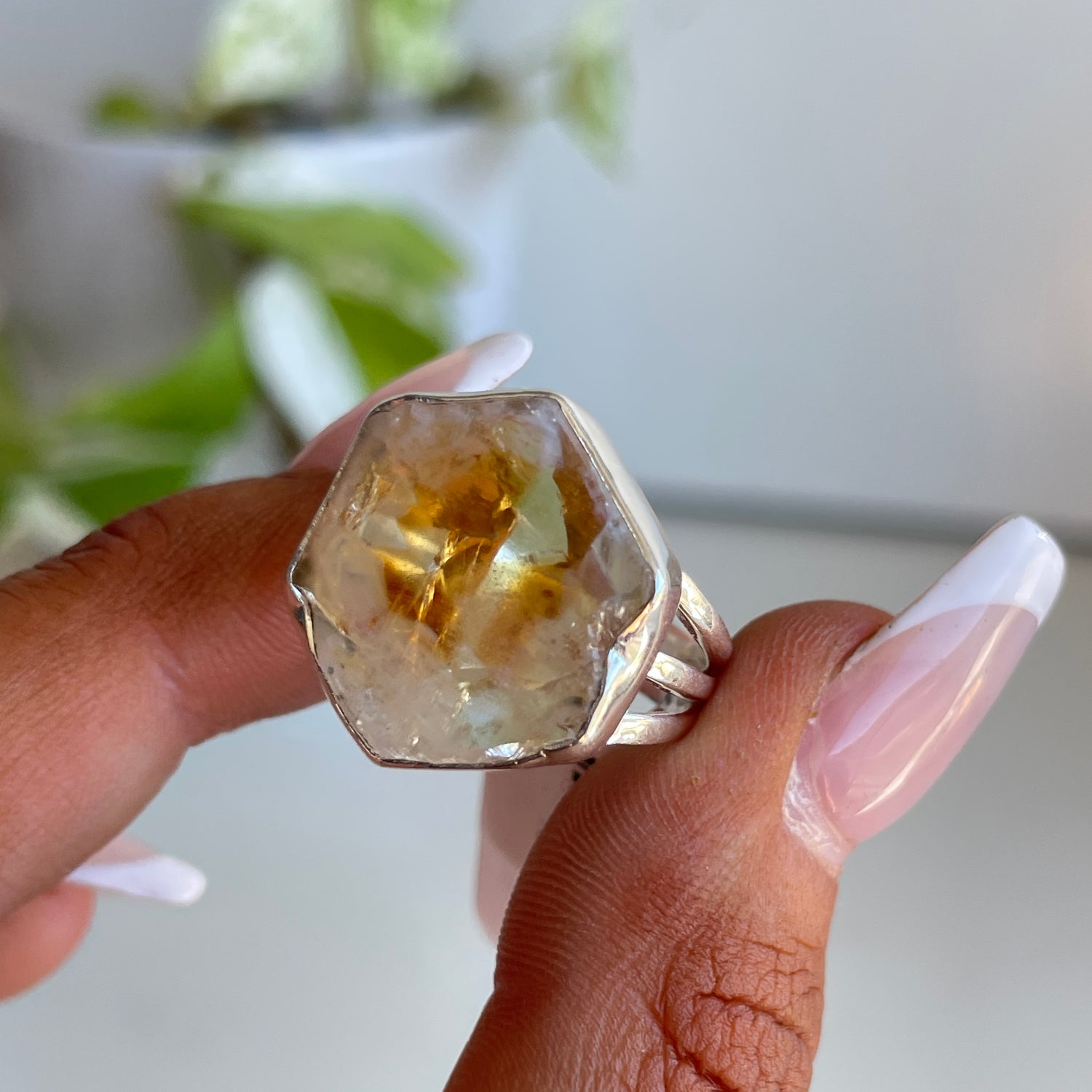 Citrine Stalactite Ring Sz7.5