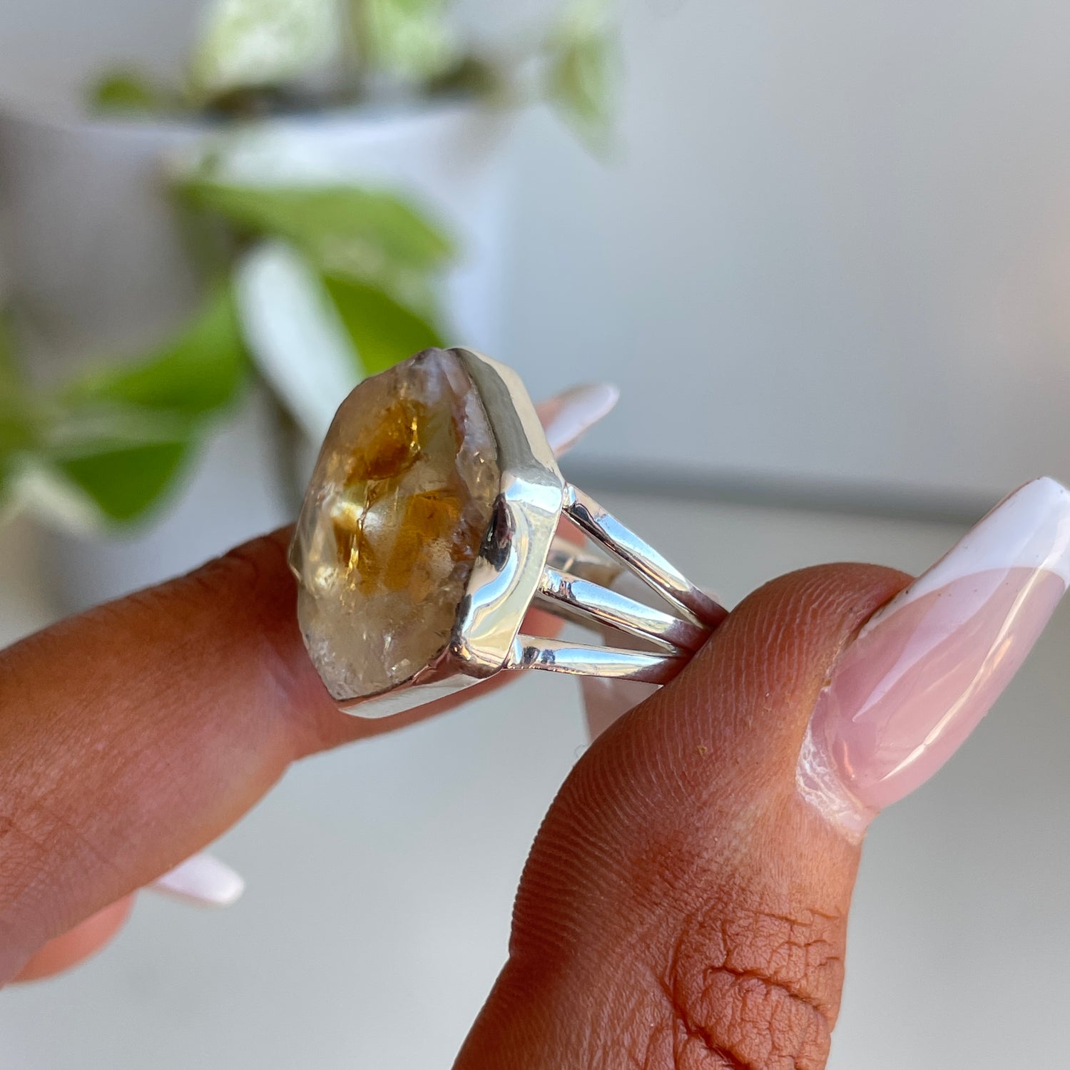Citrine Stalactite Ring Sz7.5
