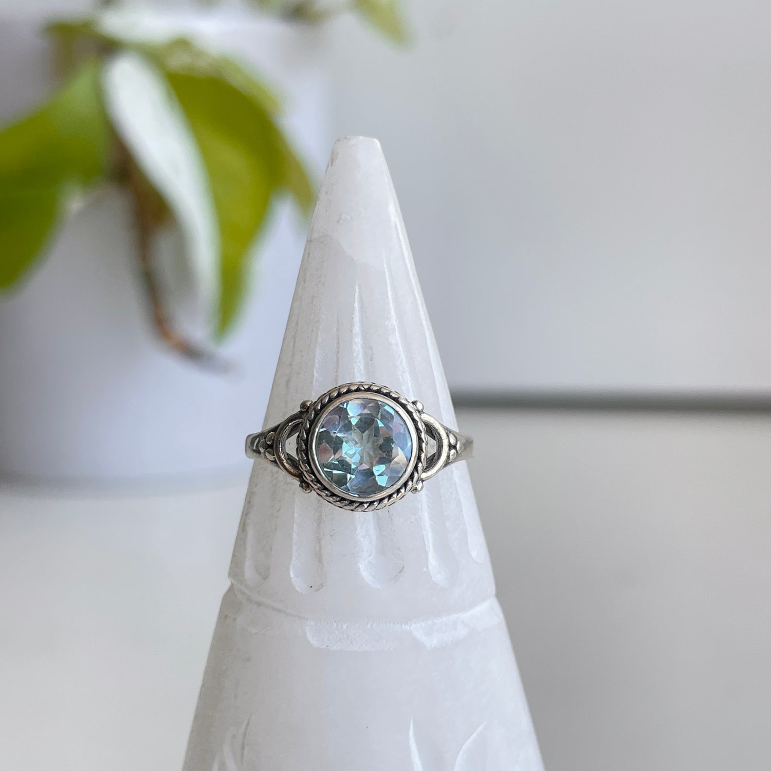 Blue Topaz Round Ring
