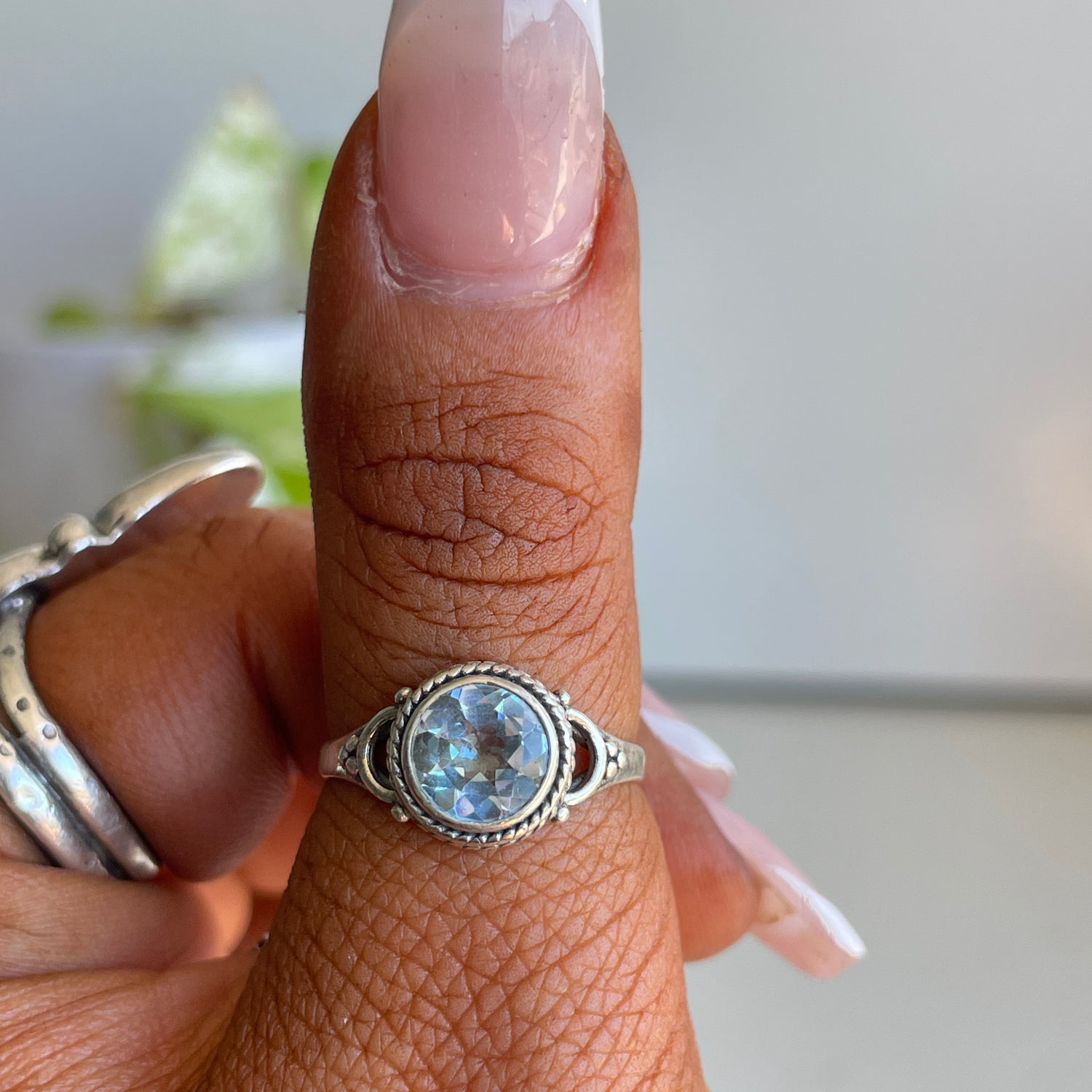 Blue Topaz Round Ring