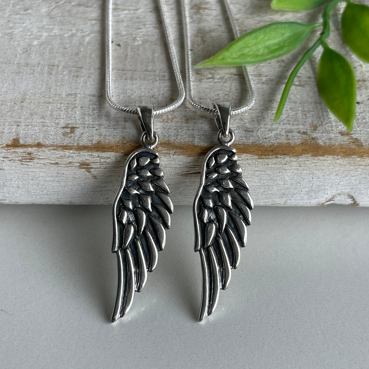 Angel Wing Pendant Oxidised 333059
