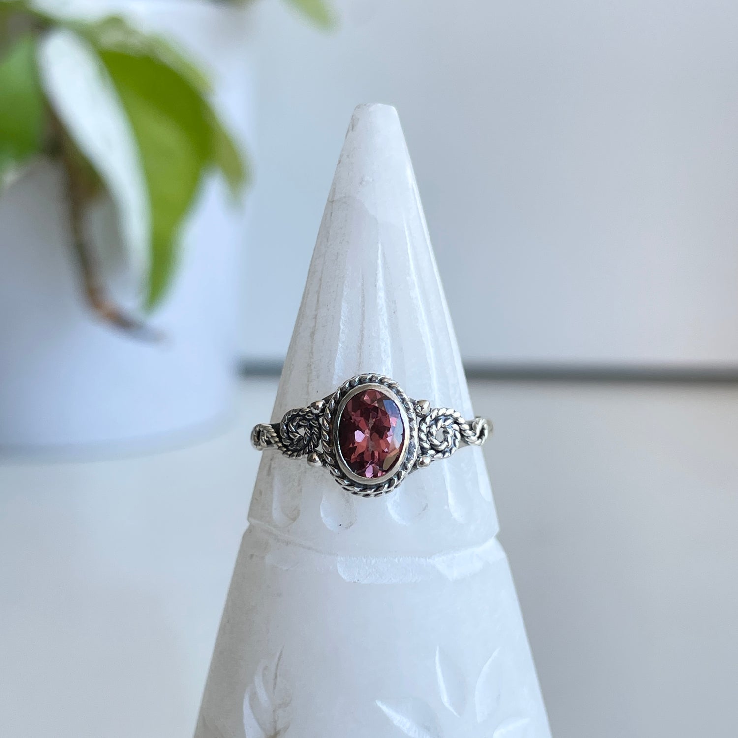Pink Tourmaline Oval Ring Sz9