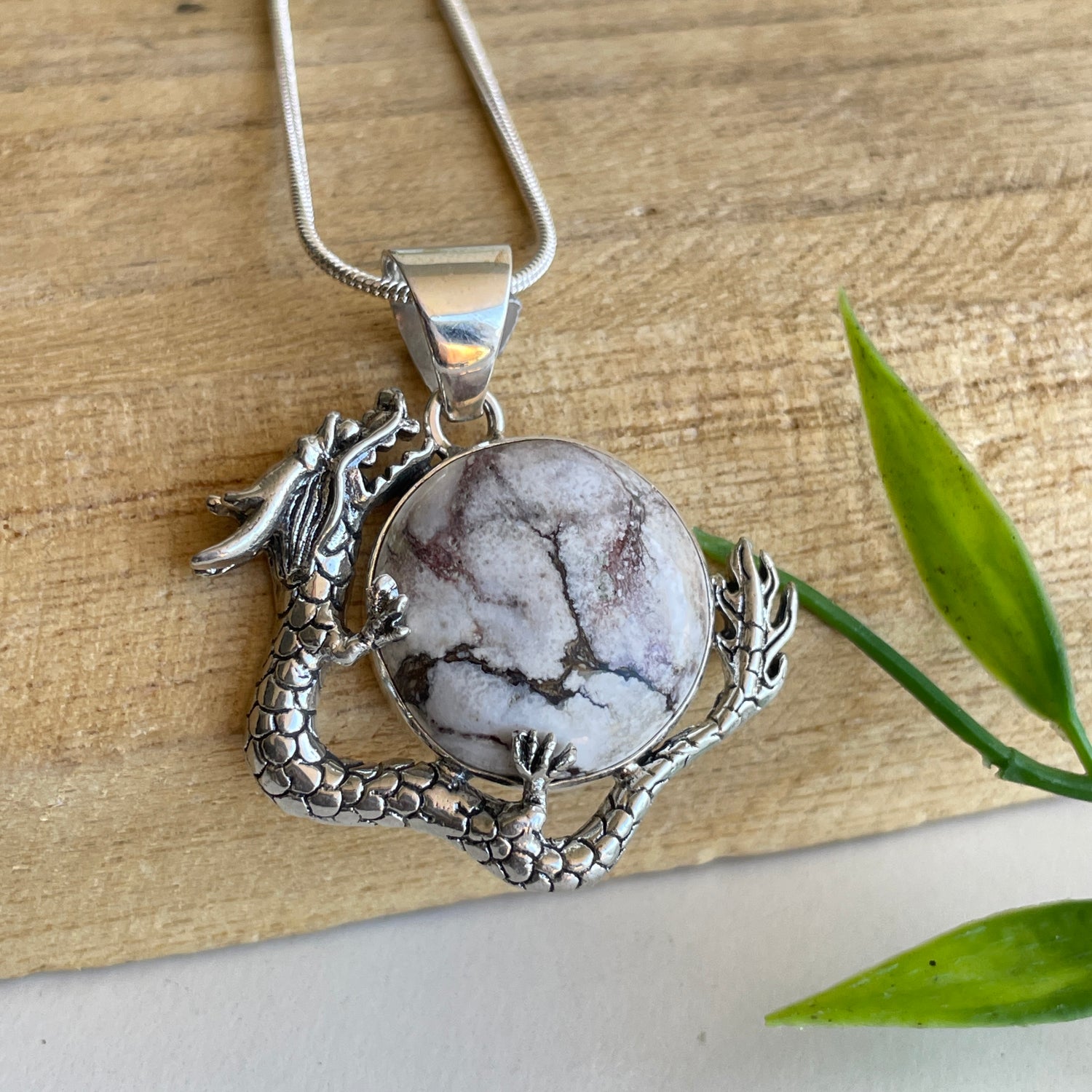 Wild Horse Jasper Dragon Pendant