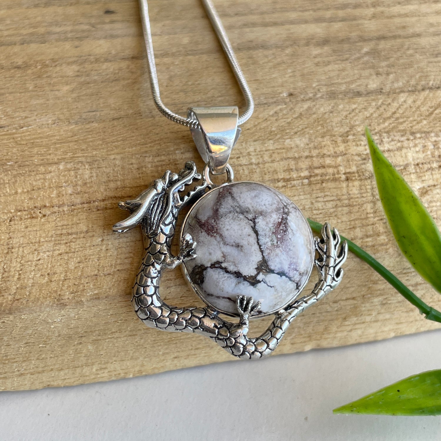 Wild Horse Jasper Dragon Pendant