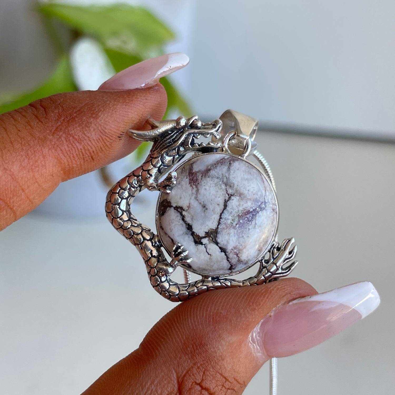 Wild Horse Jasper Dragon Pendant