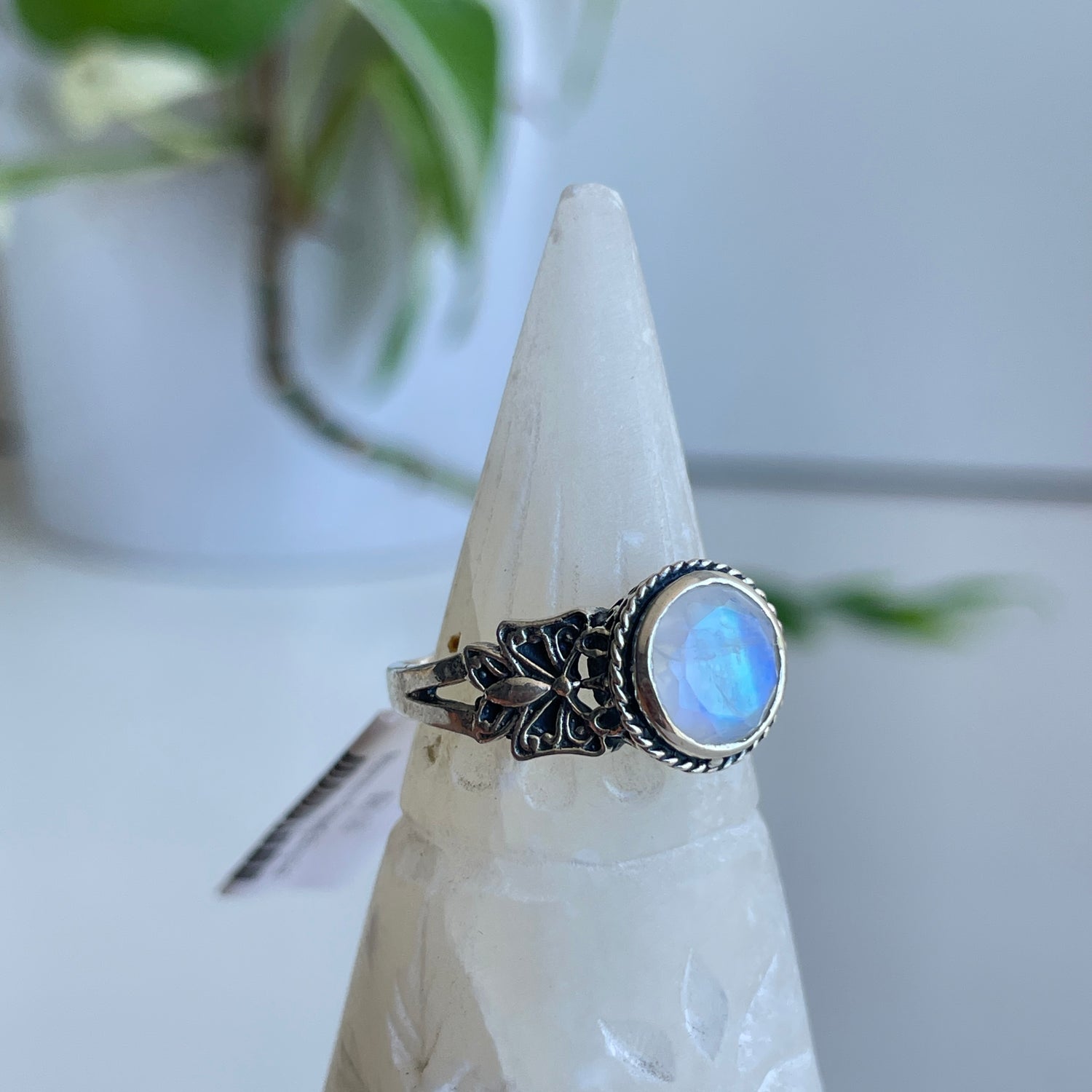 Moonstone Butterfly Ring Sz8