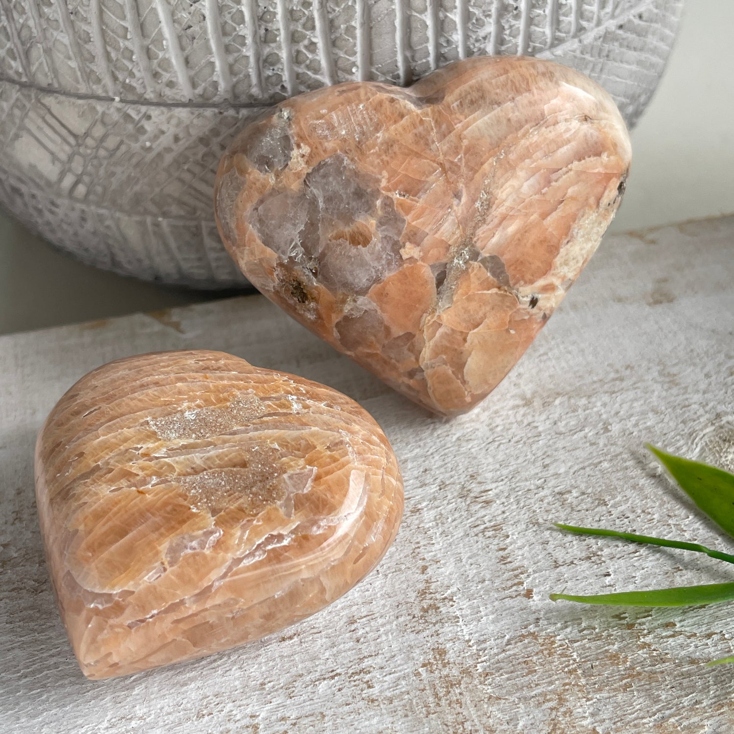 Peach Moonstone Heart Assorted