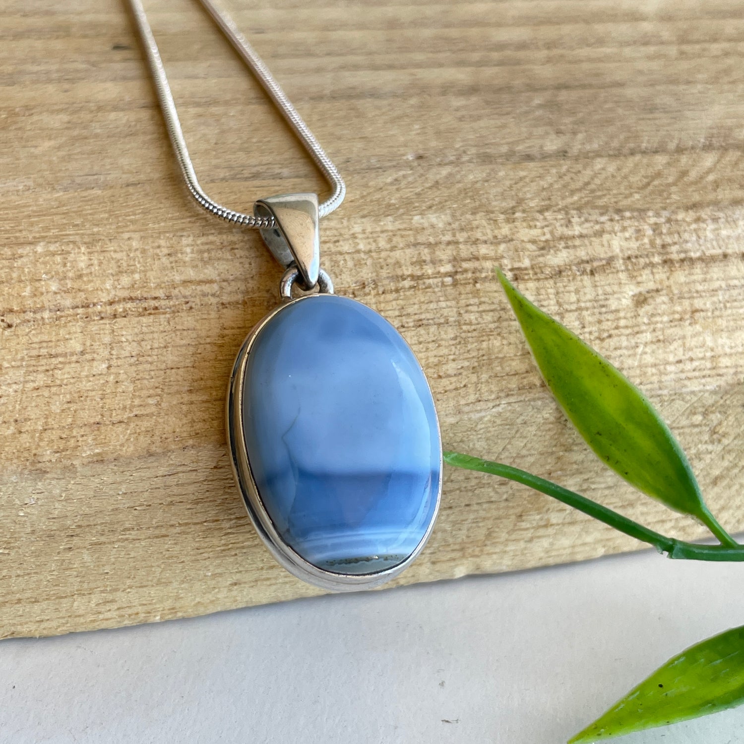 Blue Opal Oval Pendant