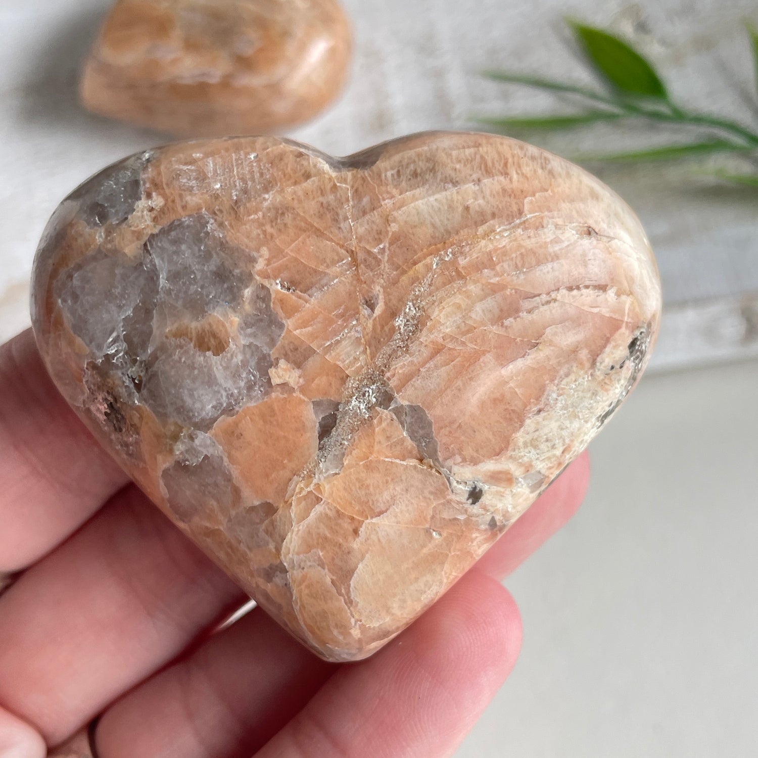 Peach Moonstone Heart Assorted