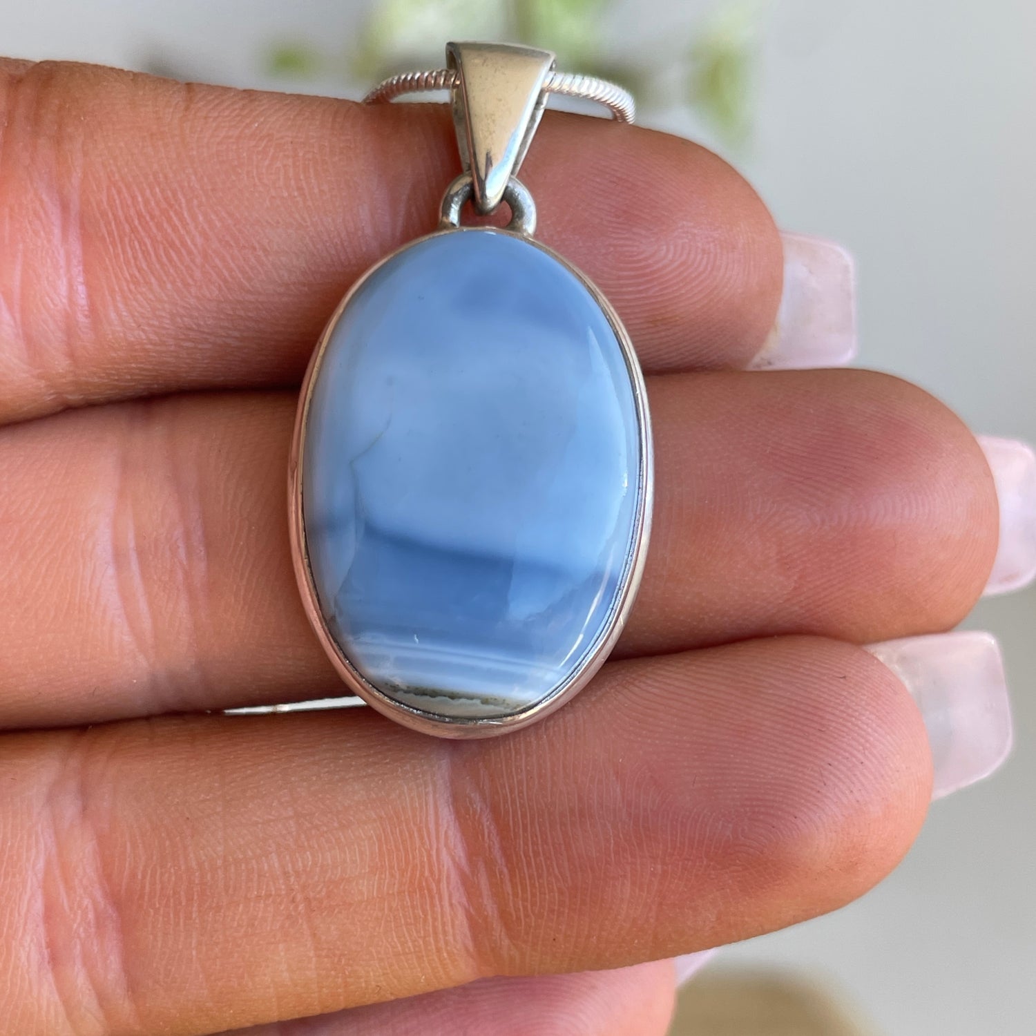 Blue Opal Oval Pendant