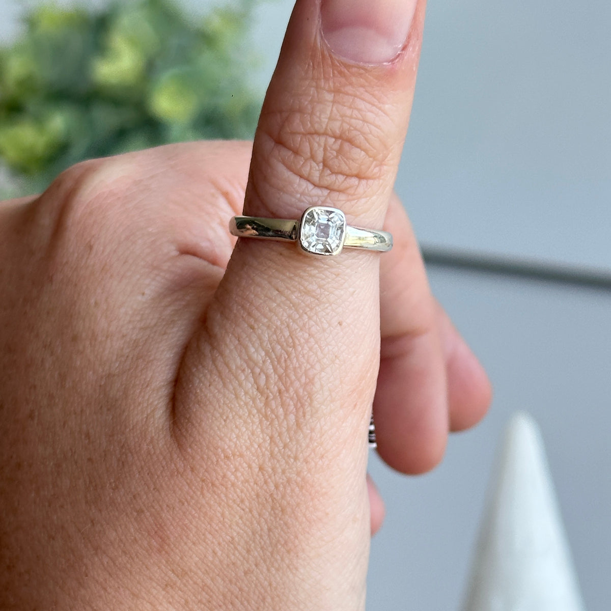 Phenakite Square Ring Sz8