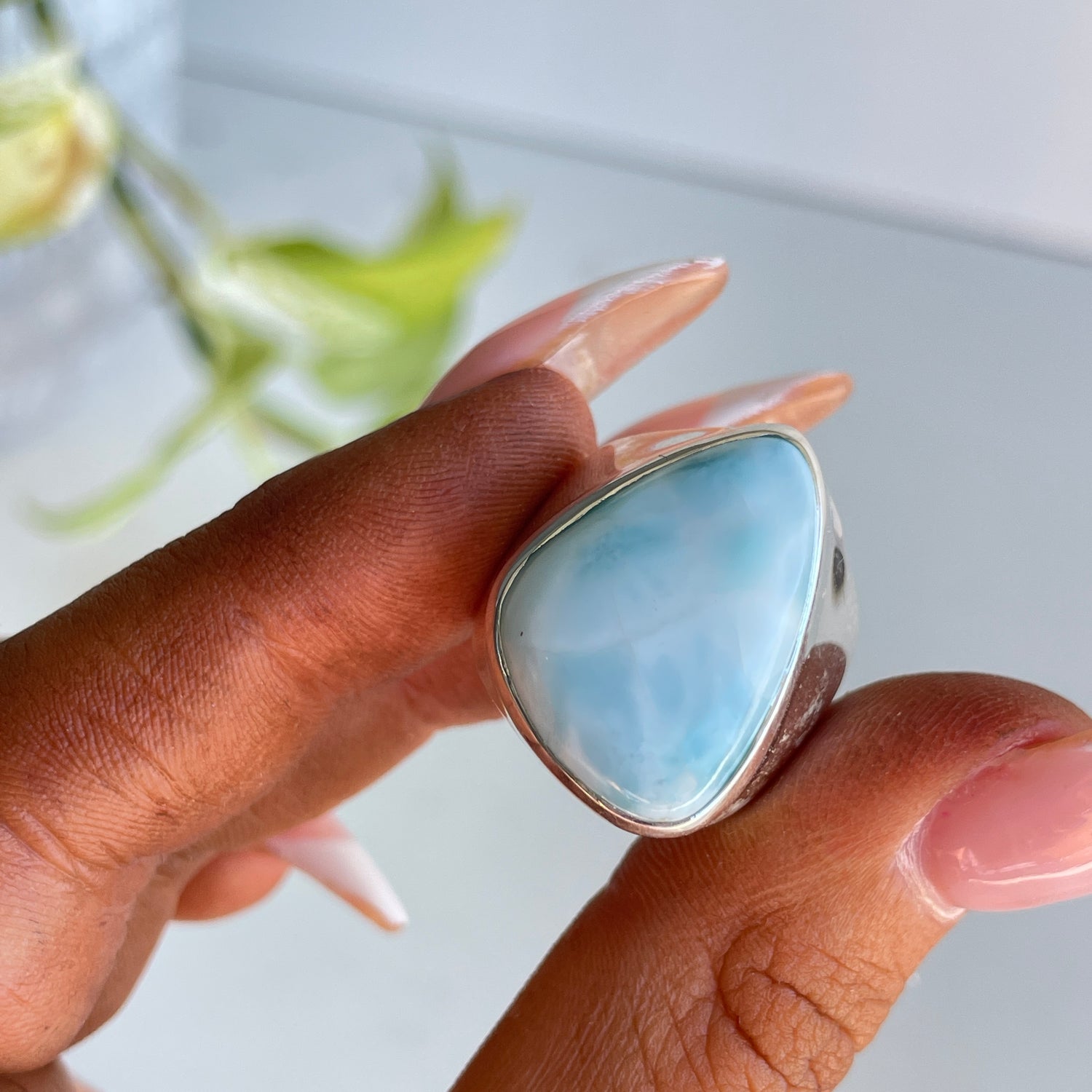 Larimar Freeform Ring Sz7 002