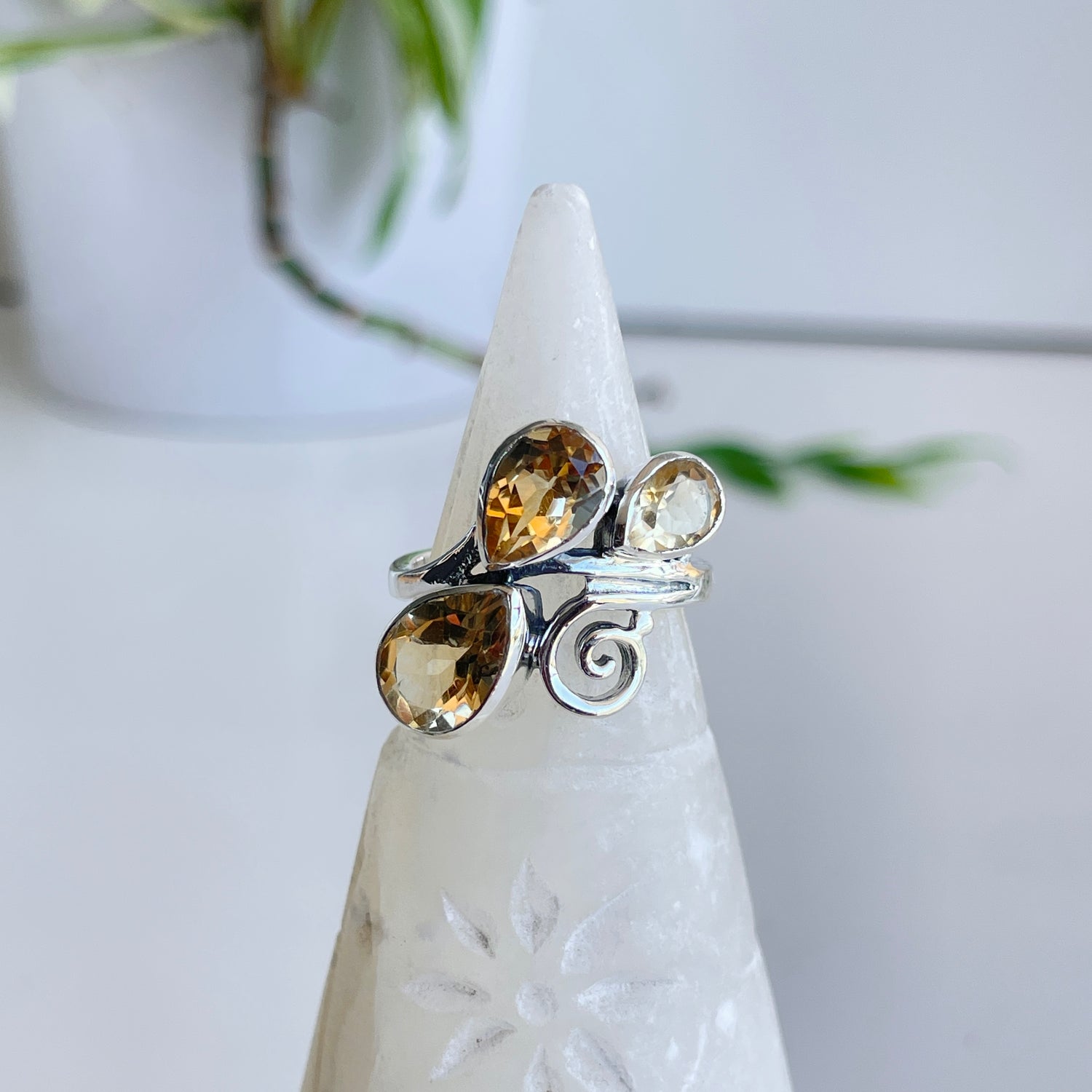 Citrine Multi Stone Teardrop Ring