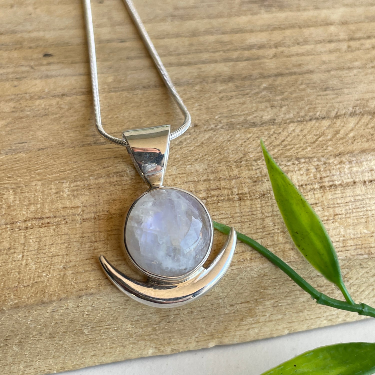 Moonstone New Moon Pendant
