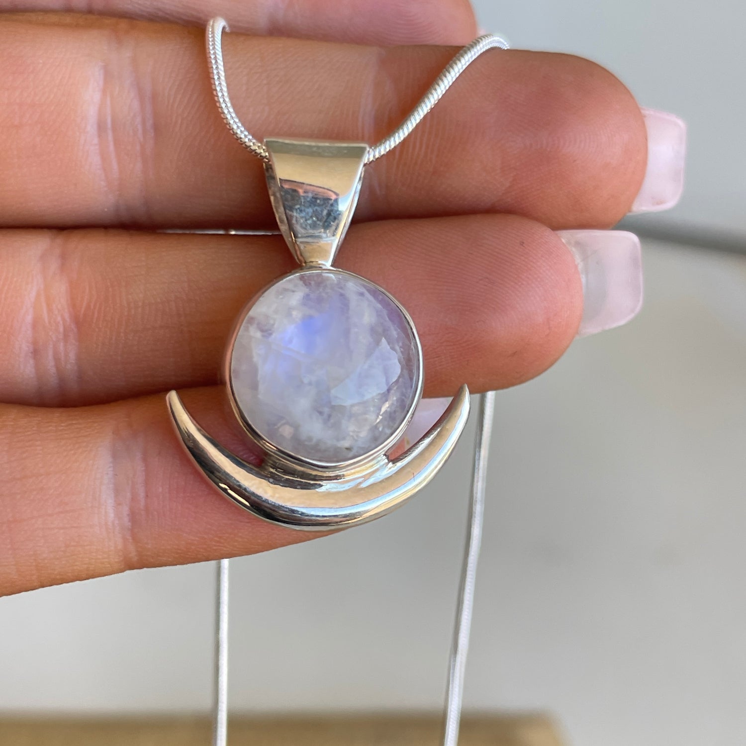 Moonstone New Moon Pendant