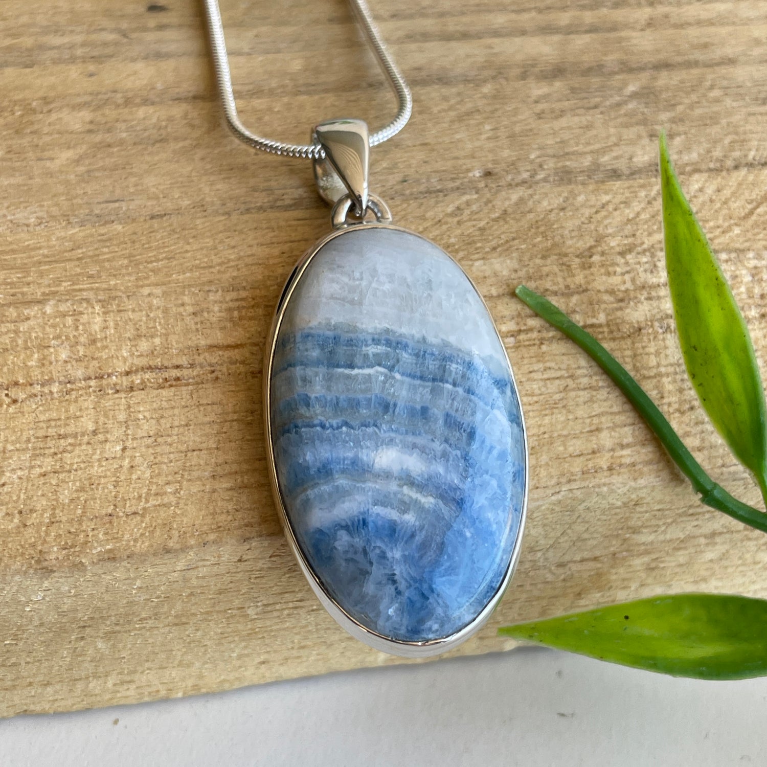 Blue Scheelite Oval Pendant