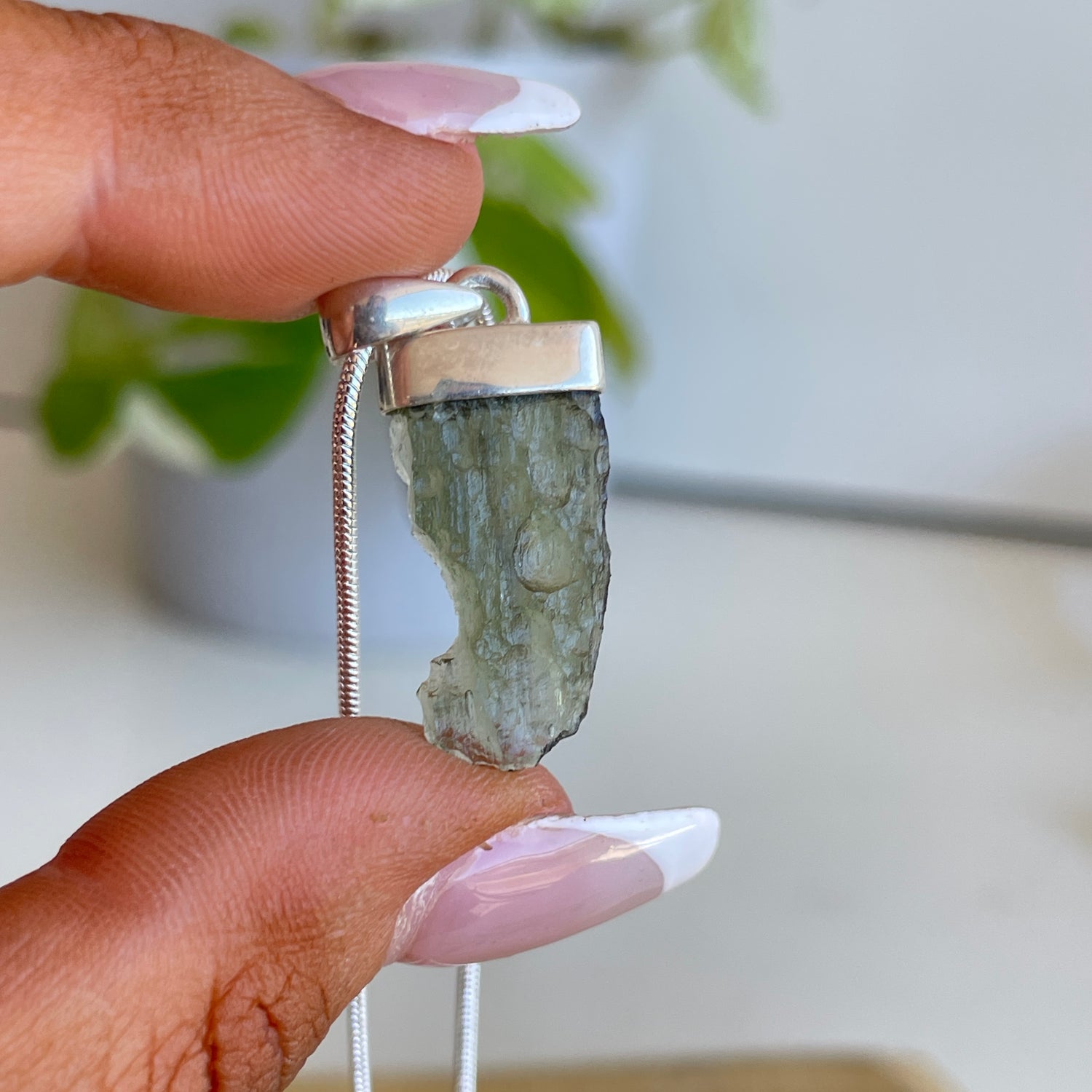 Moldavite Freeform Pendant