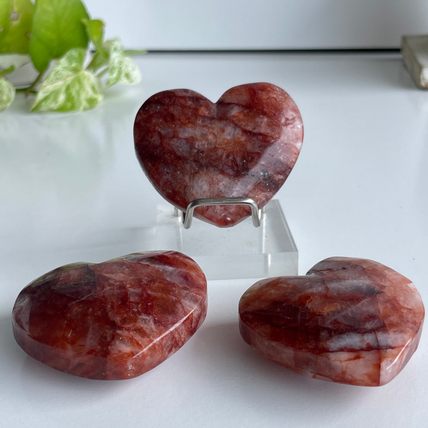 Fire Quartz Heart Large