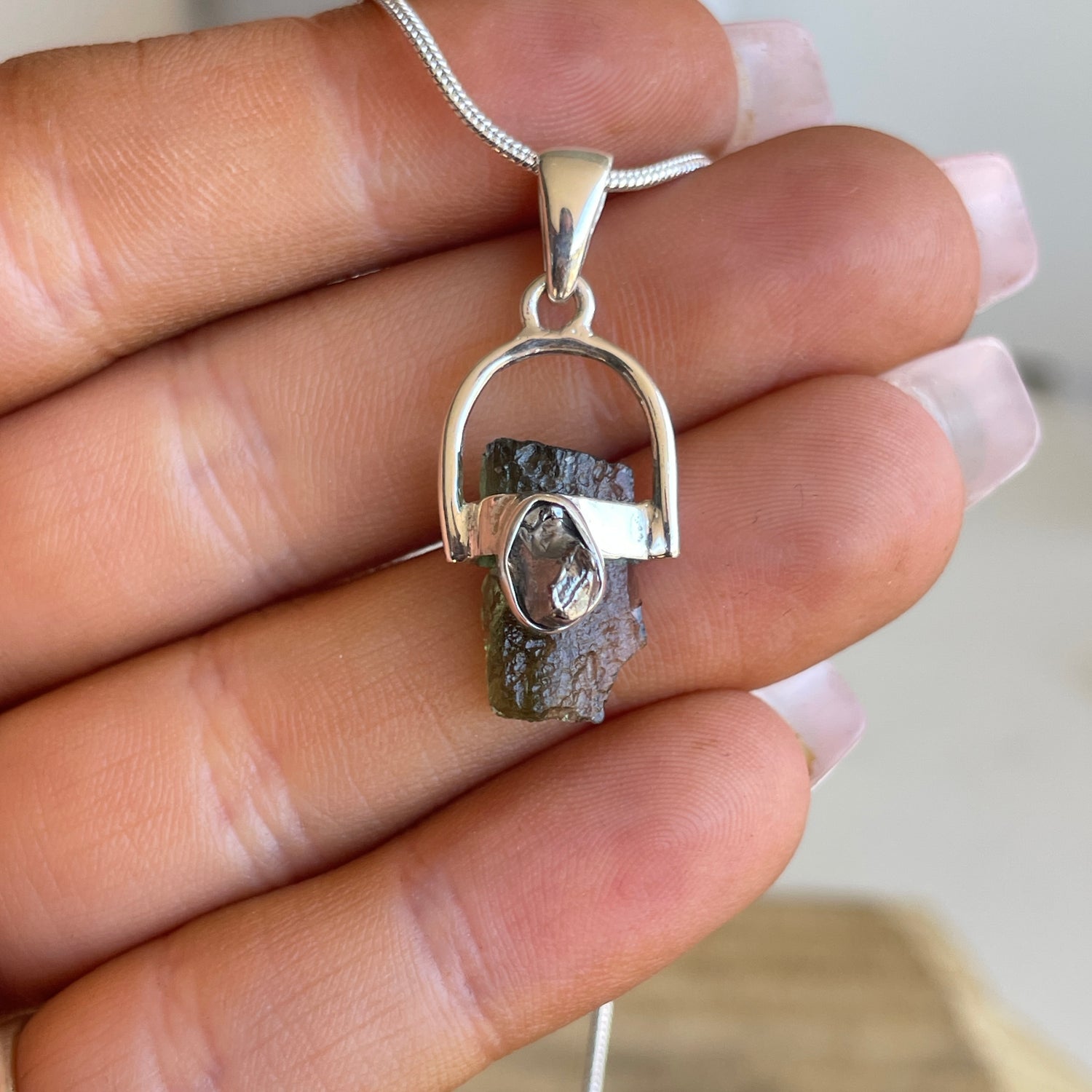 Moldavite Meteorite Pendant