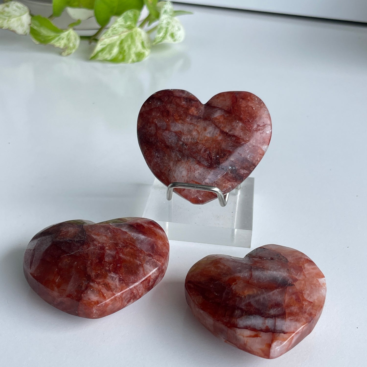 Fire Quartz Heart Large