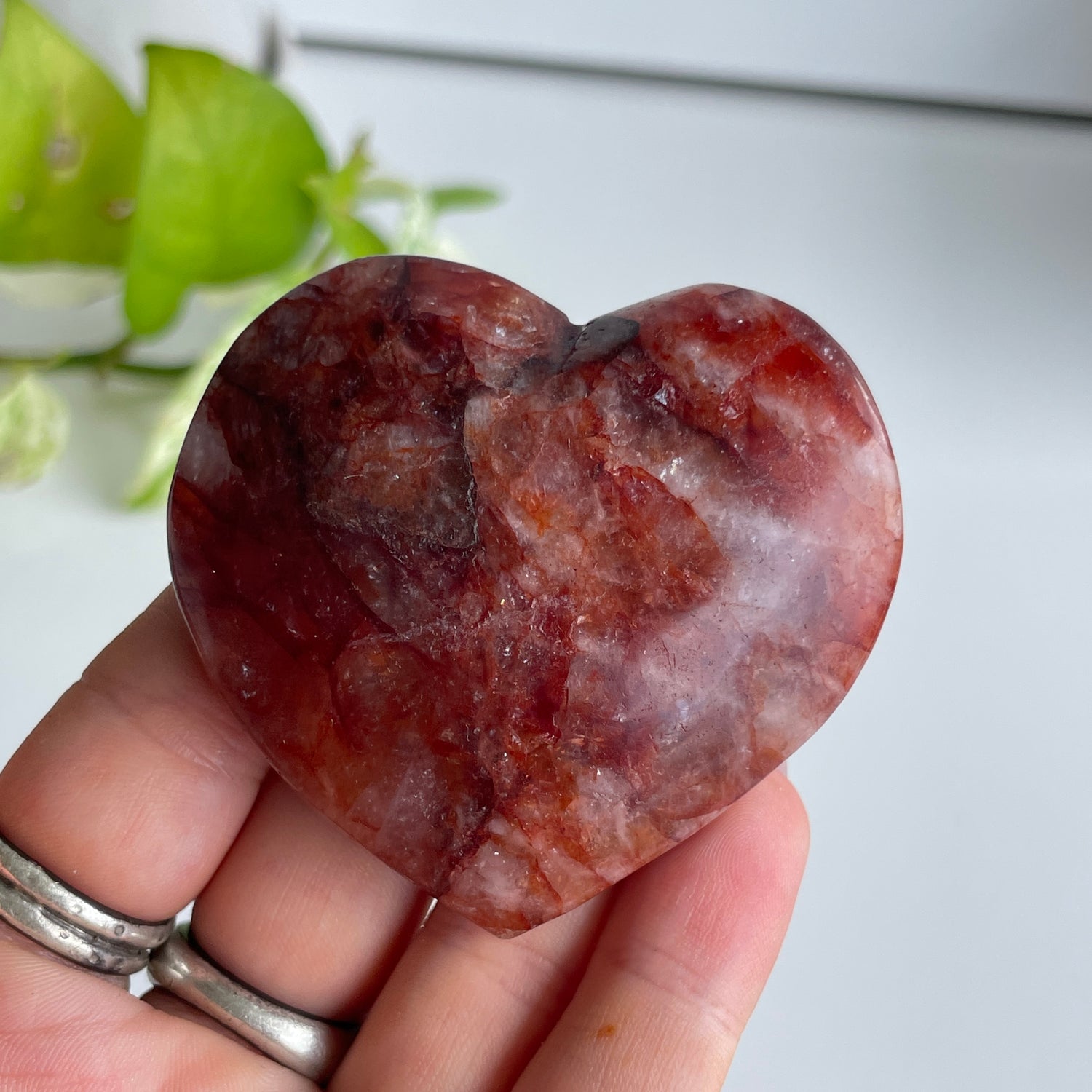 Fire Quartz Heart Large