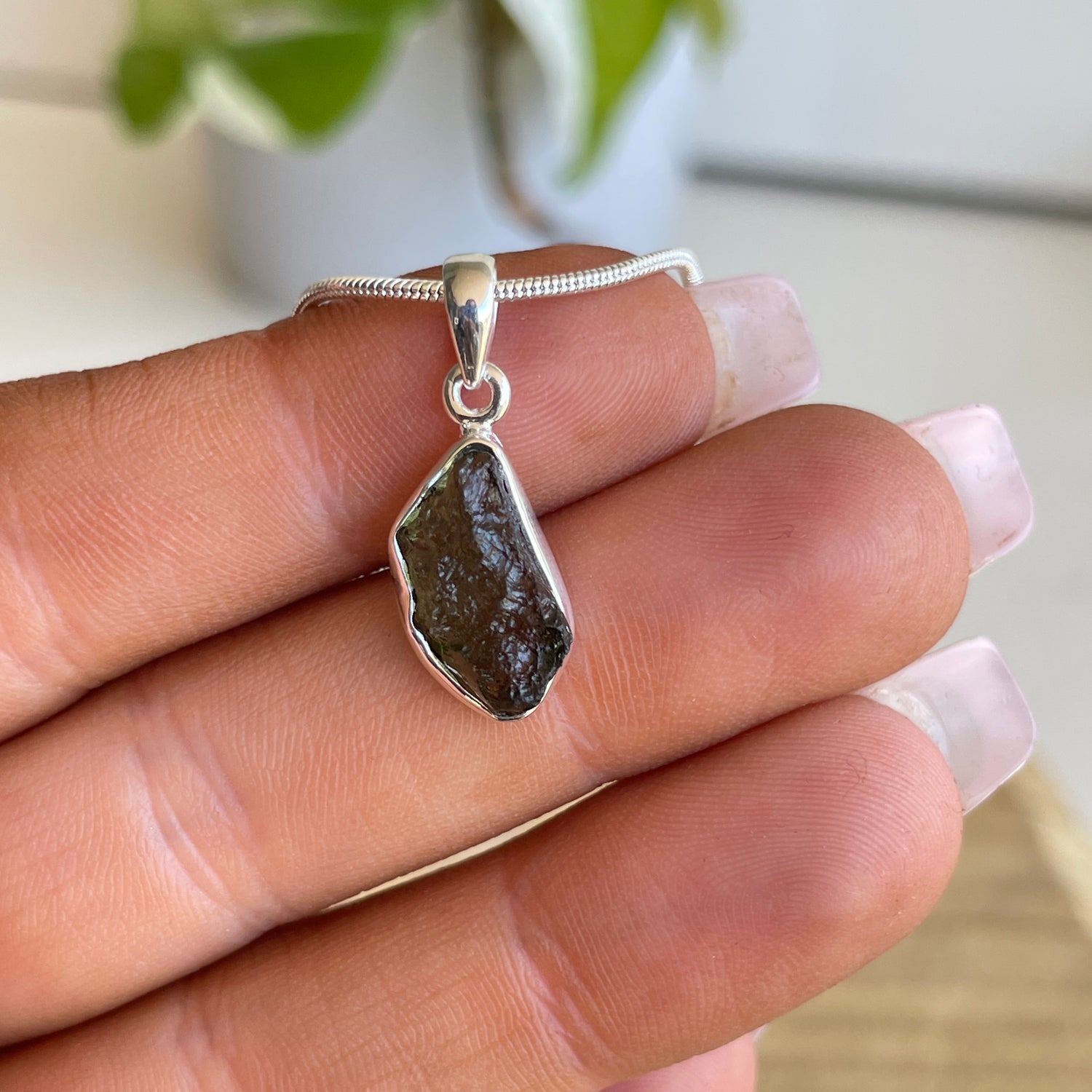 Moldavite Freeform Pendant