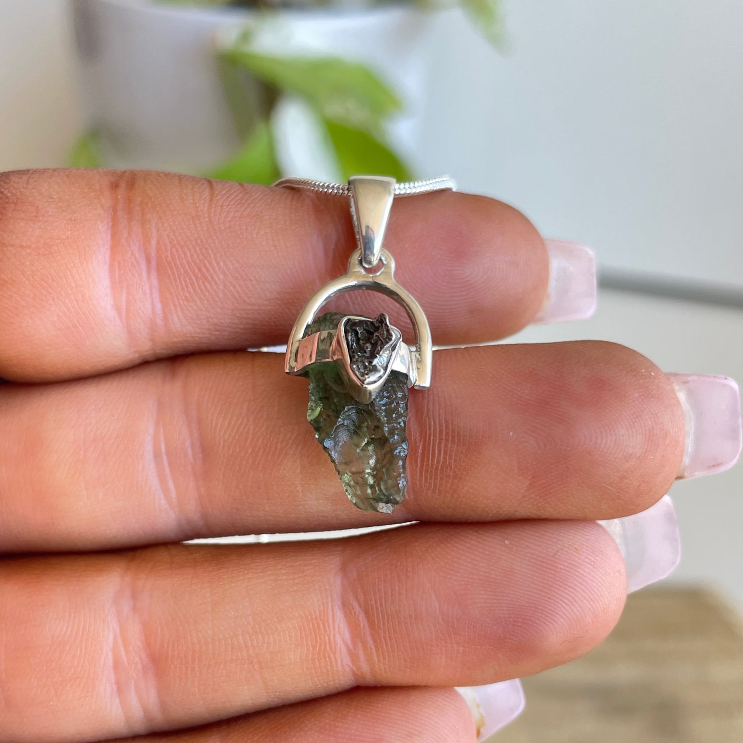 Moldavite Meteorite Pendant
