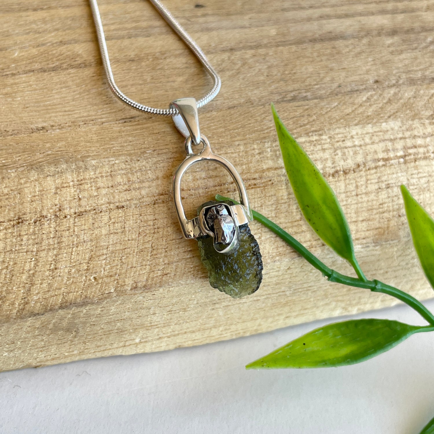 Moldavite Meteorite Pendant
