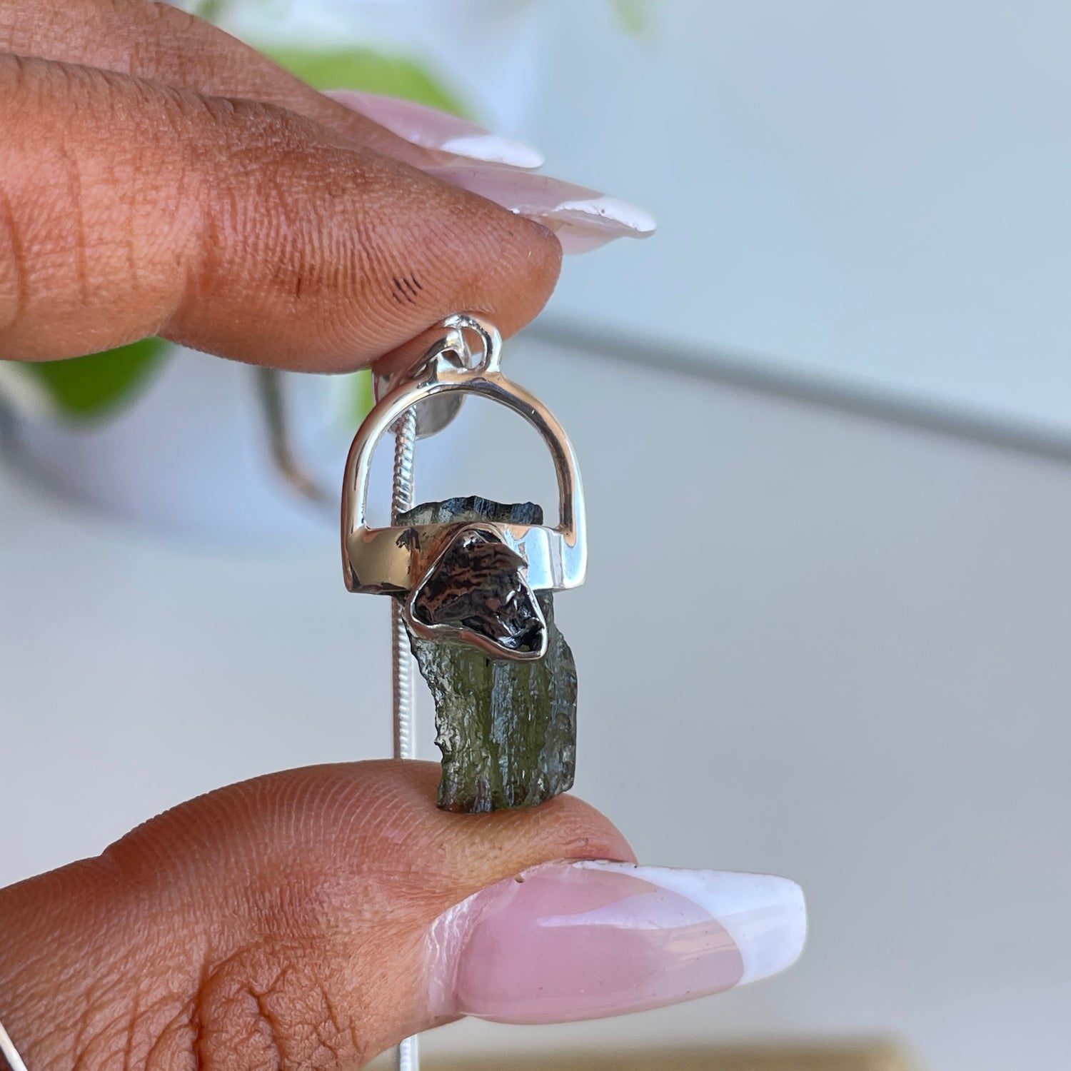 Moldavite Meteorite Pendant