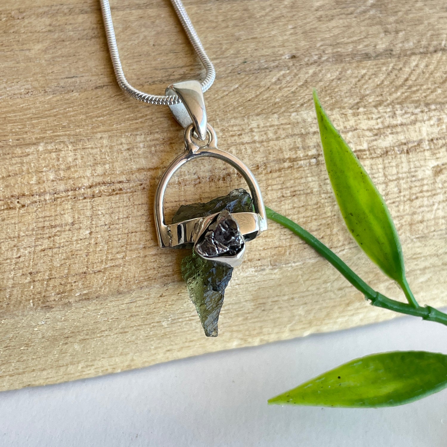 Moldavite Meteorite Pendant