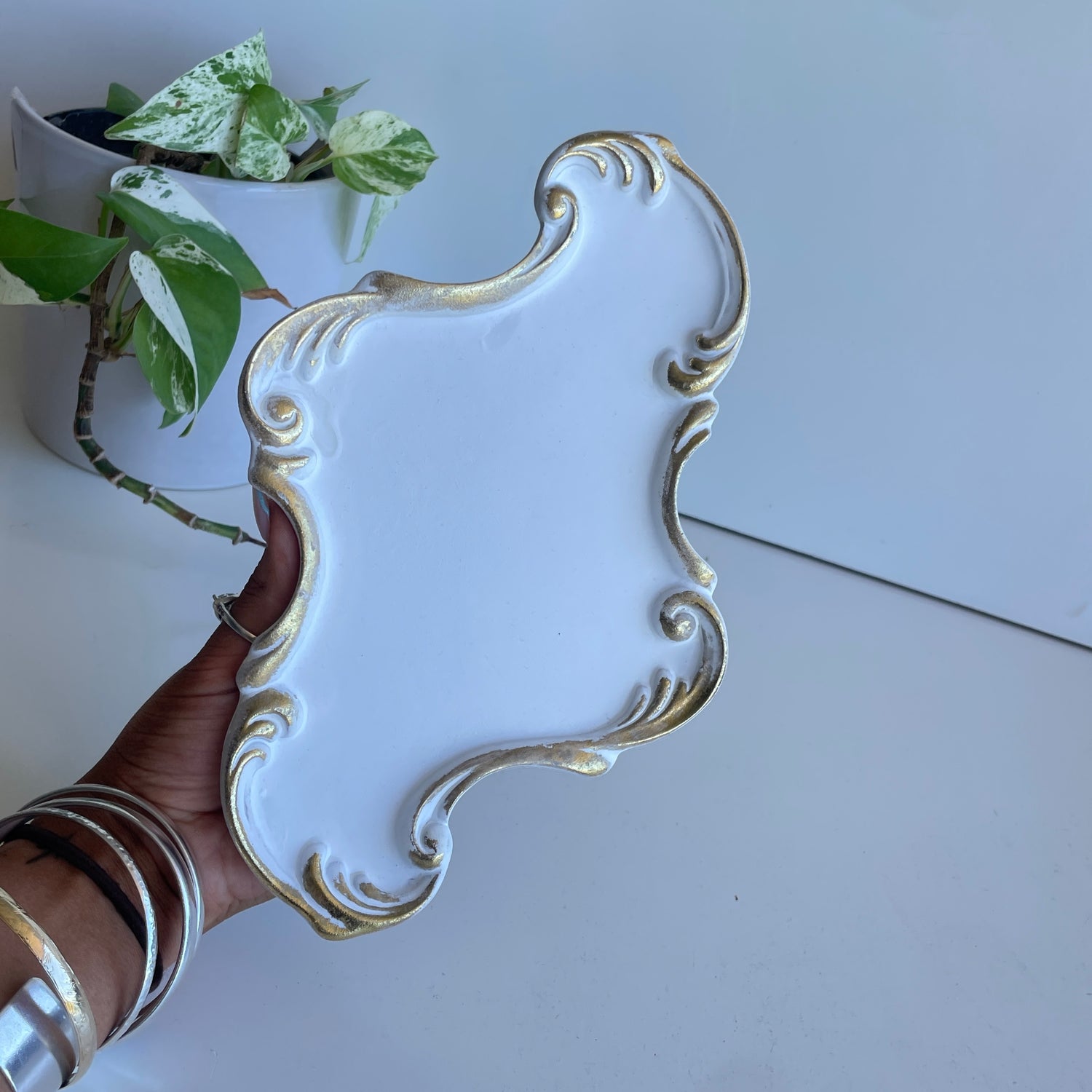 Moroccan White Tray BL77221
