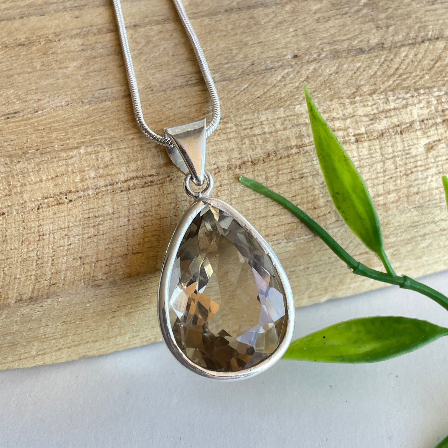 Smoky Quartz Teardrop Pendant