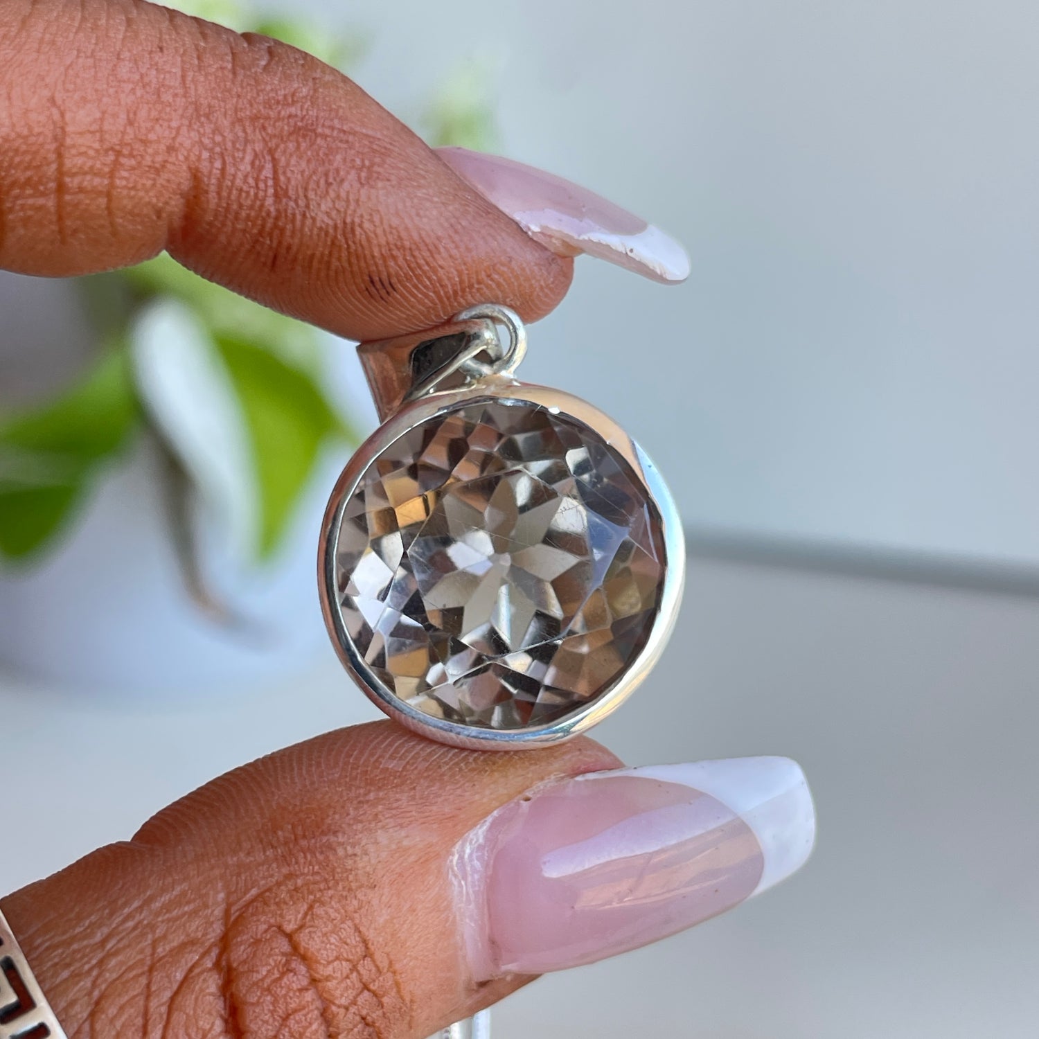 Smoky Quartz Round Pendant