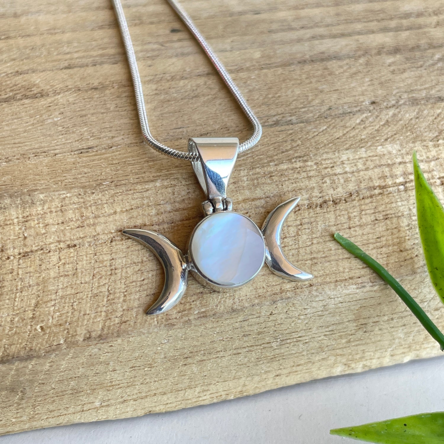 Mother Of Pearl Triple Moon Pendant