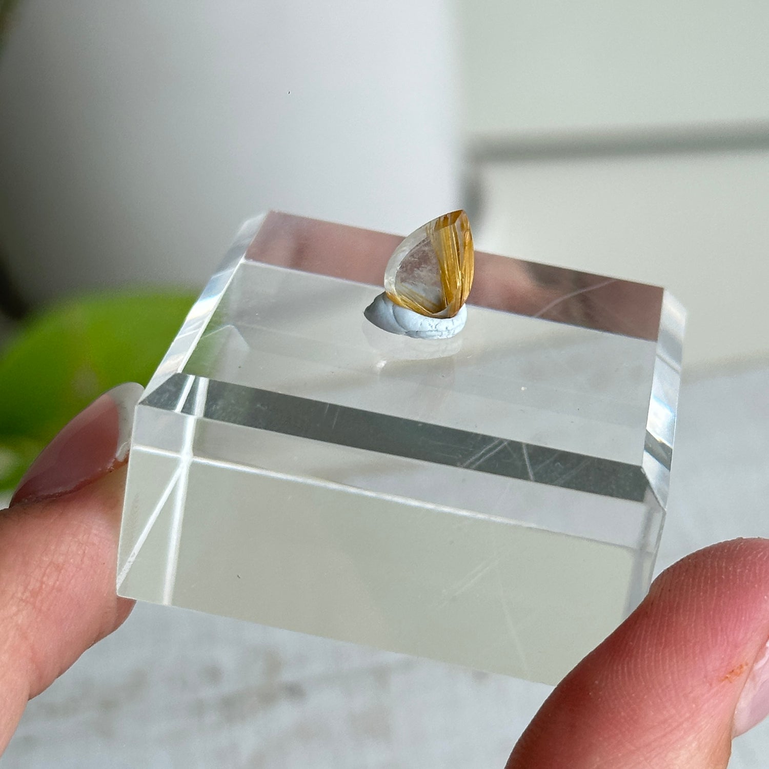 Rutilated Quartz Teardrop Pc