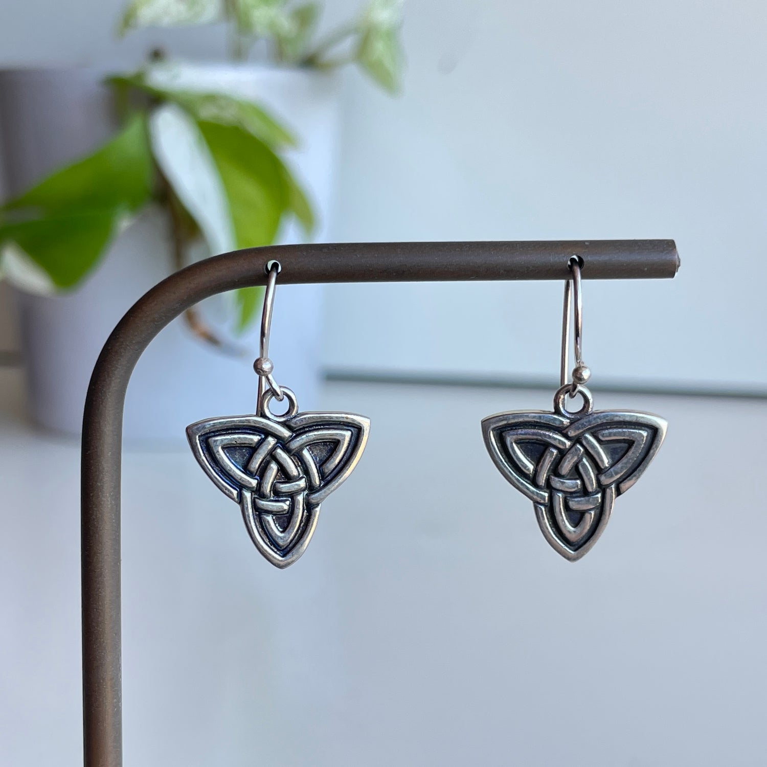 Triquetra Silver Earrings