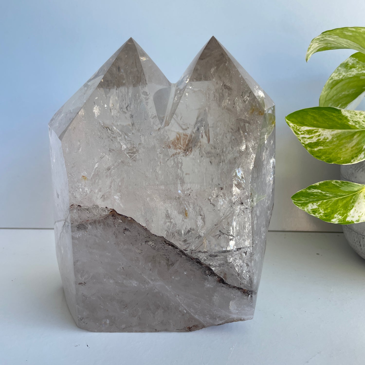 Smoky Quartz Twin Generator 17.3cm