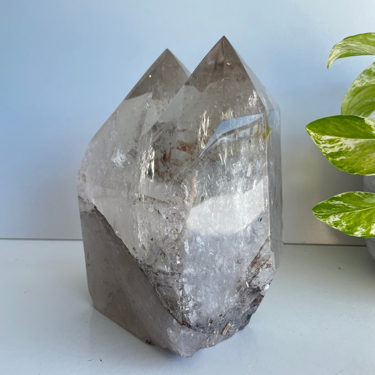 Smoky Quartz Twin Generator 17.3cm