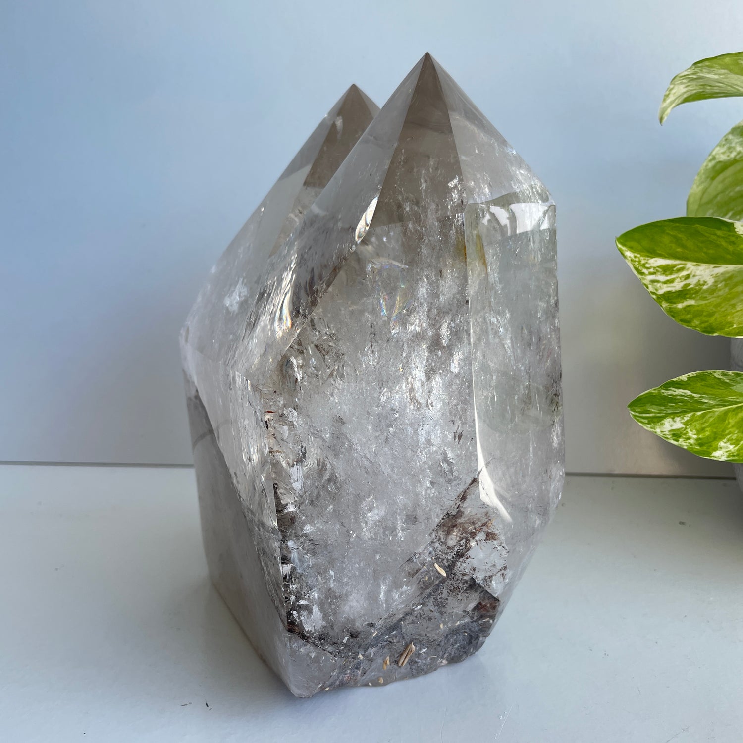 Smoky Quartz Twin Generator 17.3cm
