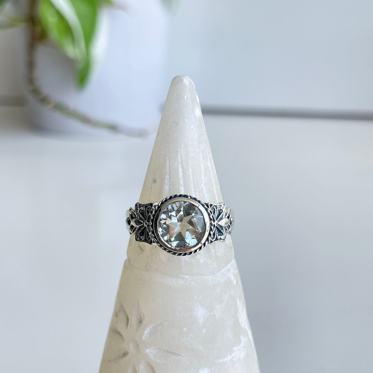 Green Amethyst Butterfly Ring
