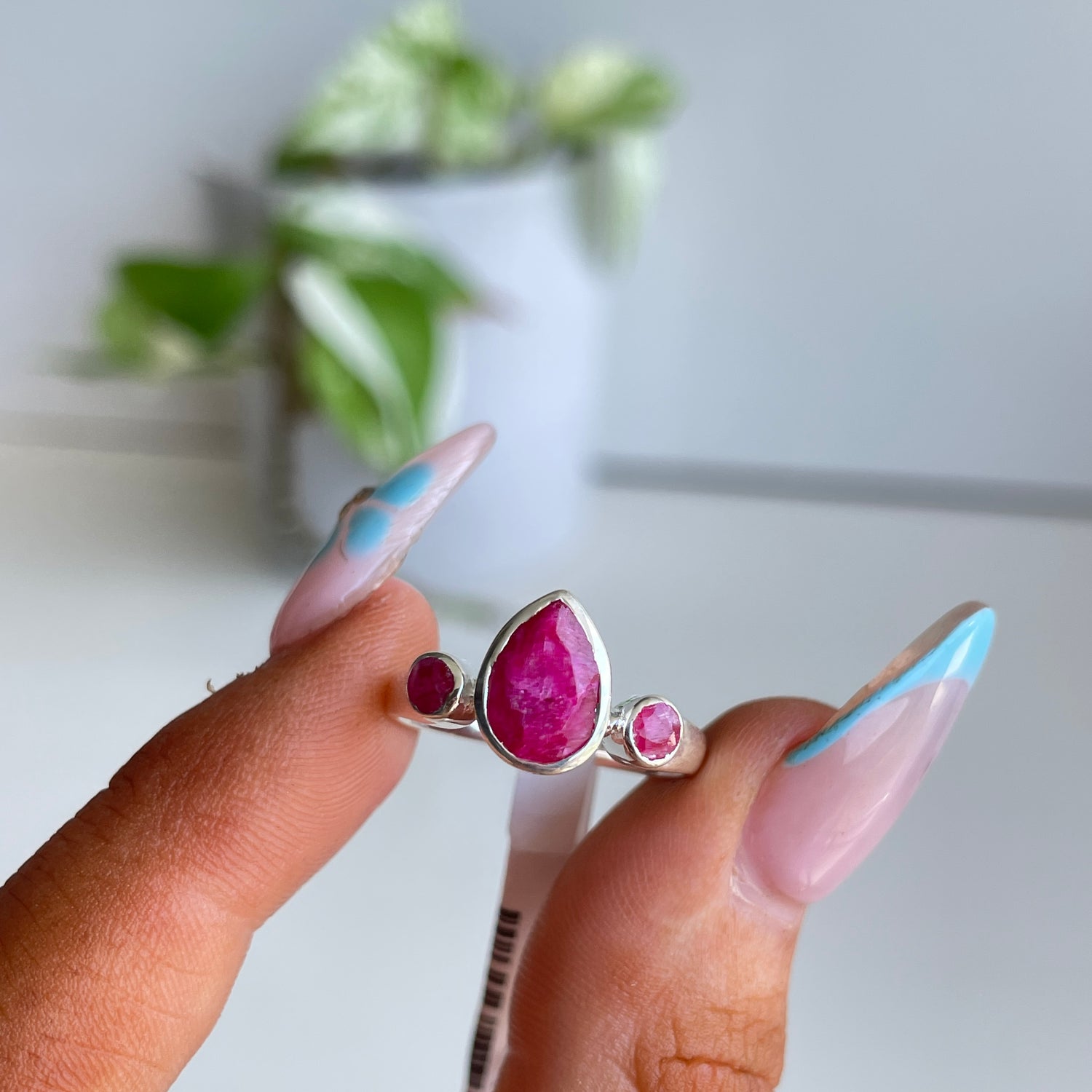 Ruby Triple Stone Ring
